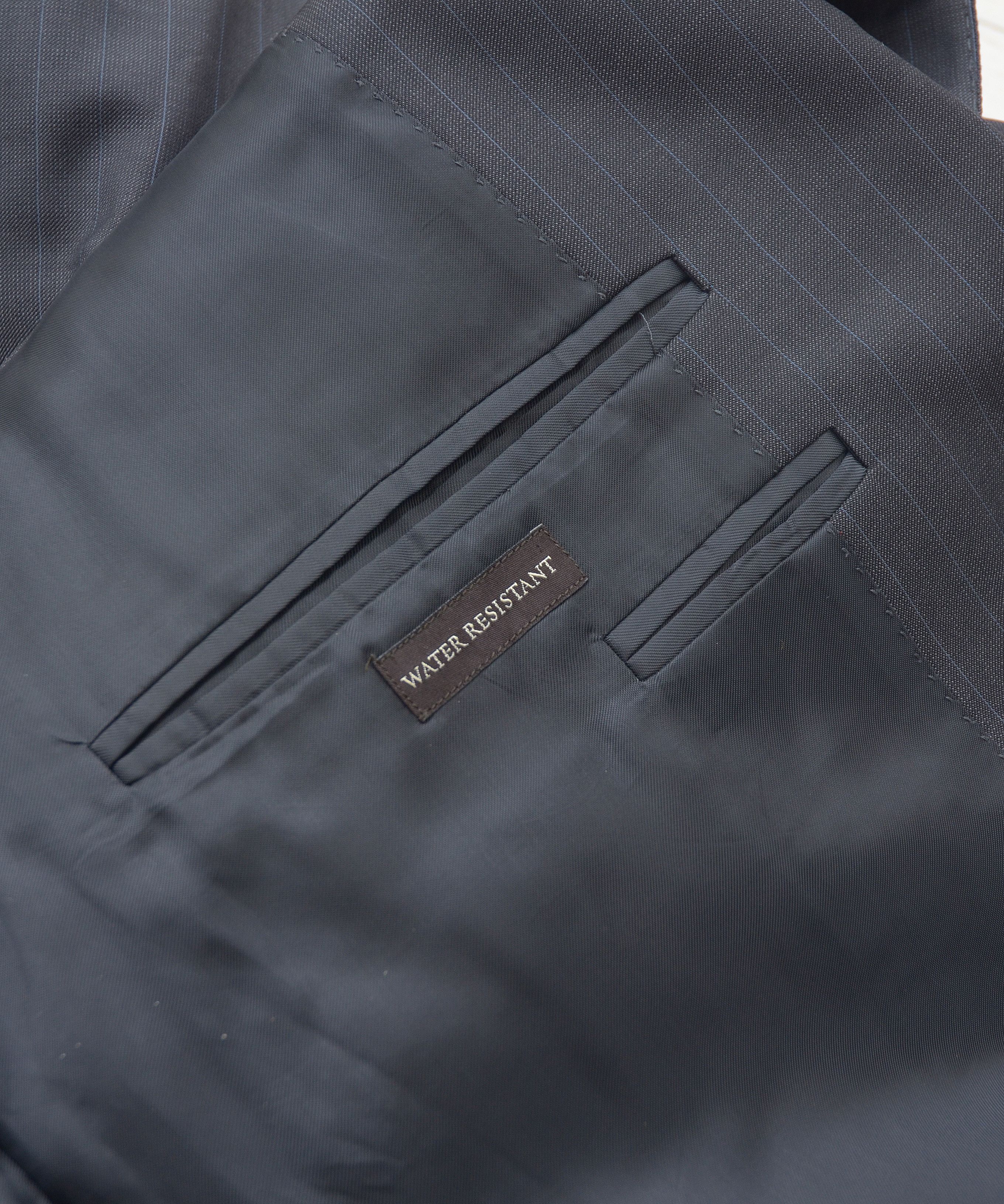Canali Canali Travel Water Resistant Two Button Gray Strips Blazer Size 46R - 10 Thumbnail