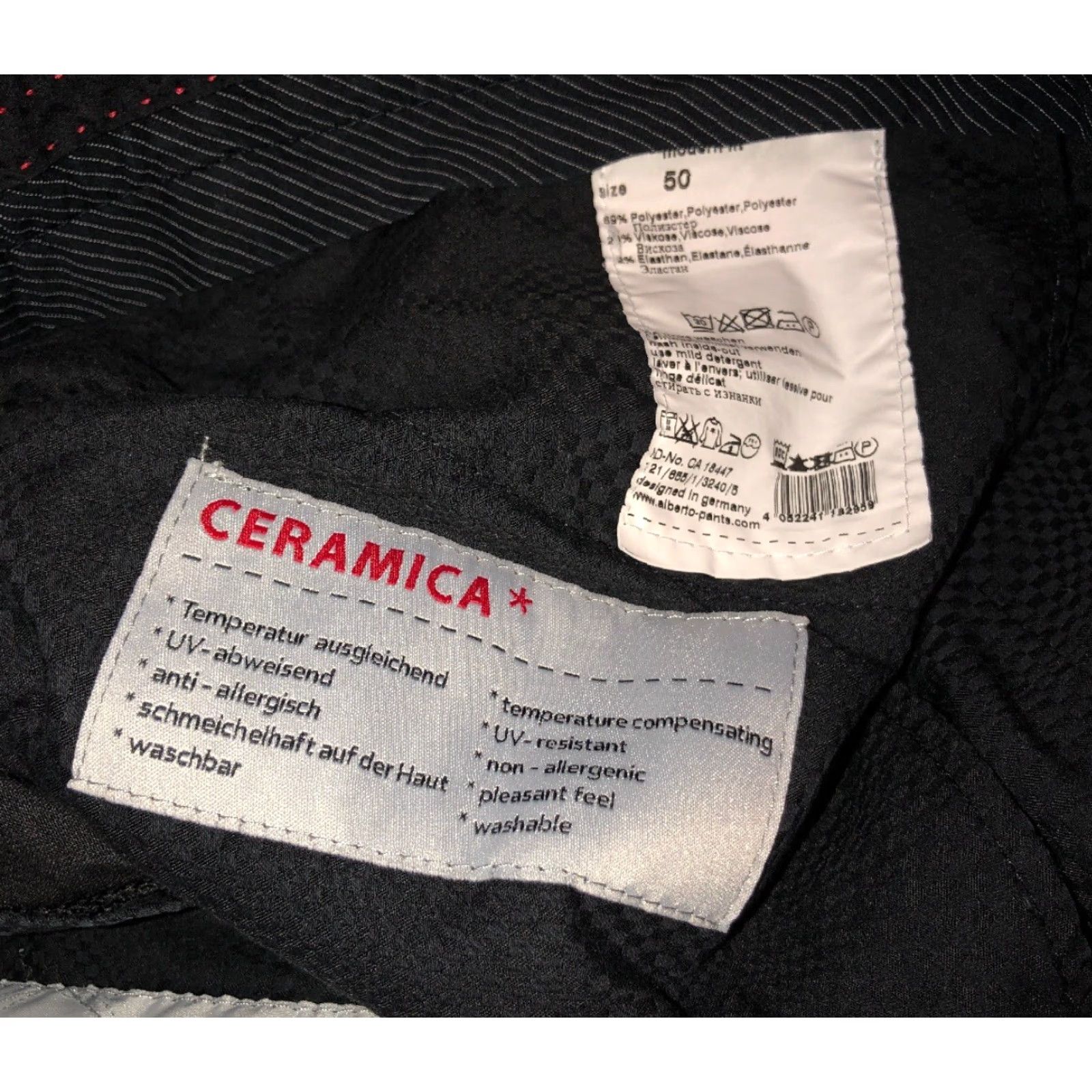 Vintage Alberto Mens Black Modern Fit Pants Size 50 Regular Pants 35 in Waist 29 in Inseam Polyester Casual Mens Black 50 (35) Size US 35 - 6 Thumbnail