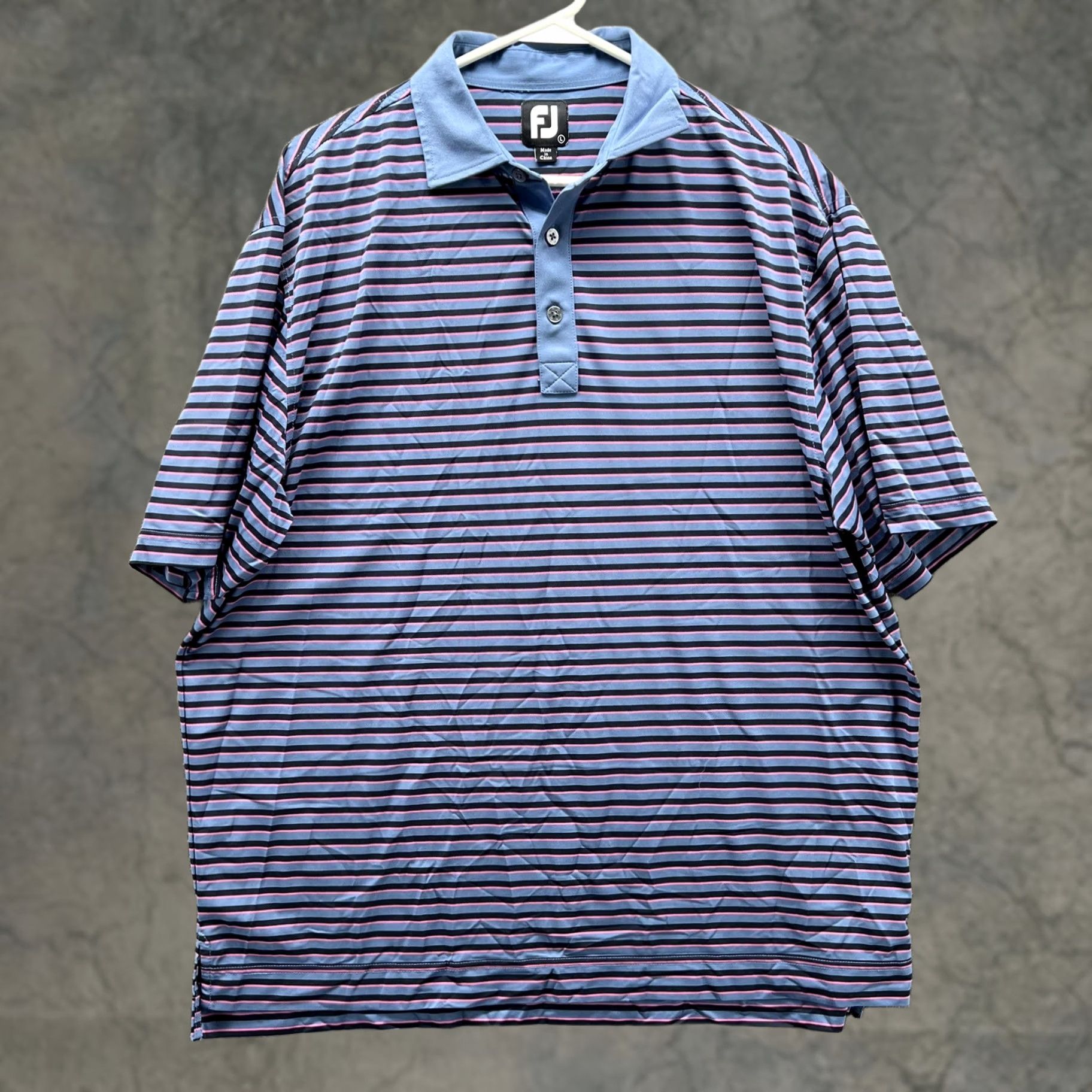 Footjoy FootJoy Polo Shirt Mens Large Blue Stripe Golf Stretch Short Sleeve Polo Shirt Mens L Blue Striped Jersey Fit Regular Sports Golf Wear Mens Size US L / EU 52-54 / 3 - 1 Thumbnail
