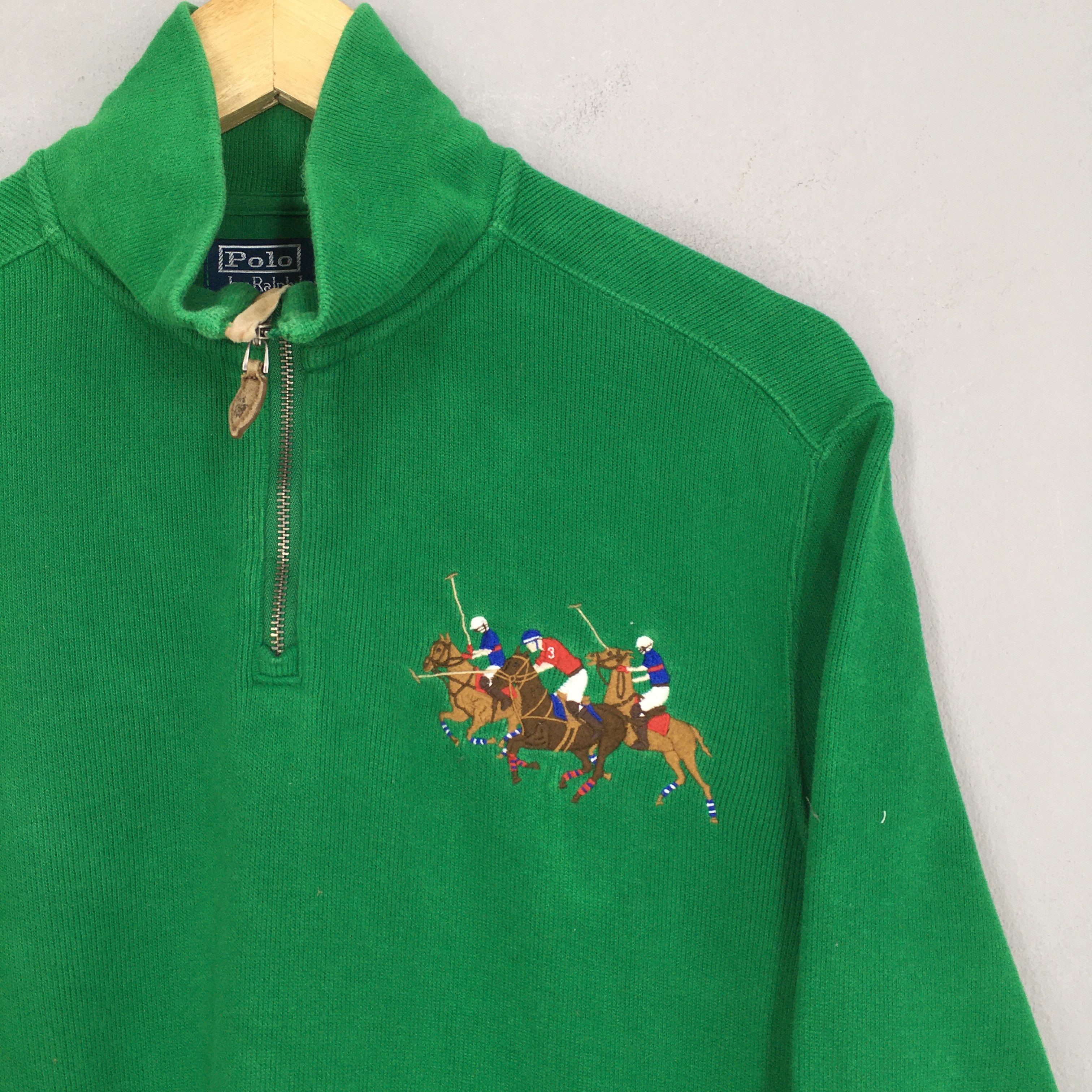 Polo Ralph Lauren × Ralph Lauren × Vintage Vintage Polo Ralph Lauren Half Zipper Sweatshirt Medium Size US M / EU 48-50 / 2 - 2 Thumbnail