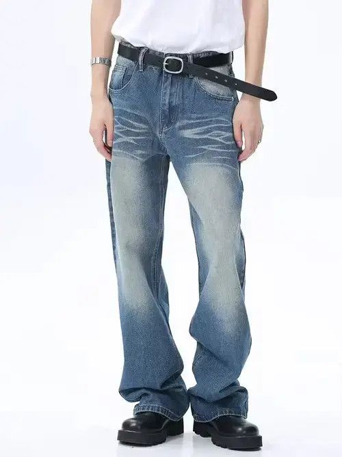 flared faded skate washed jeans