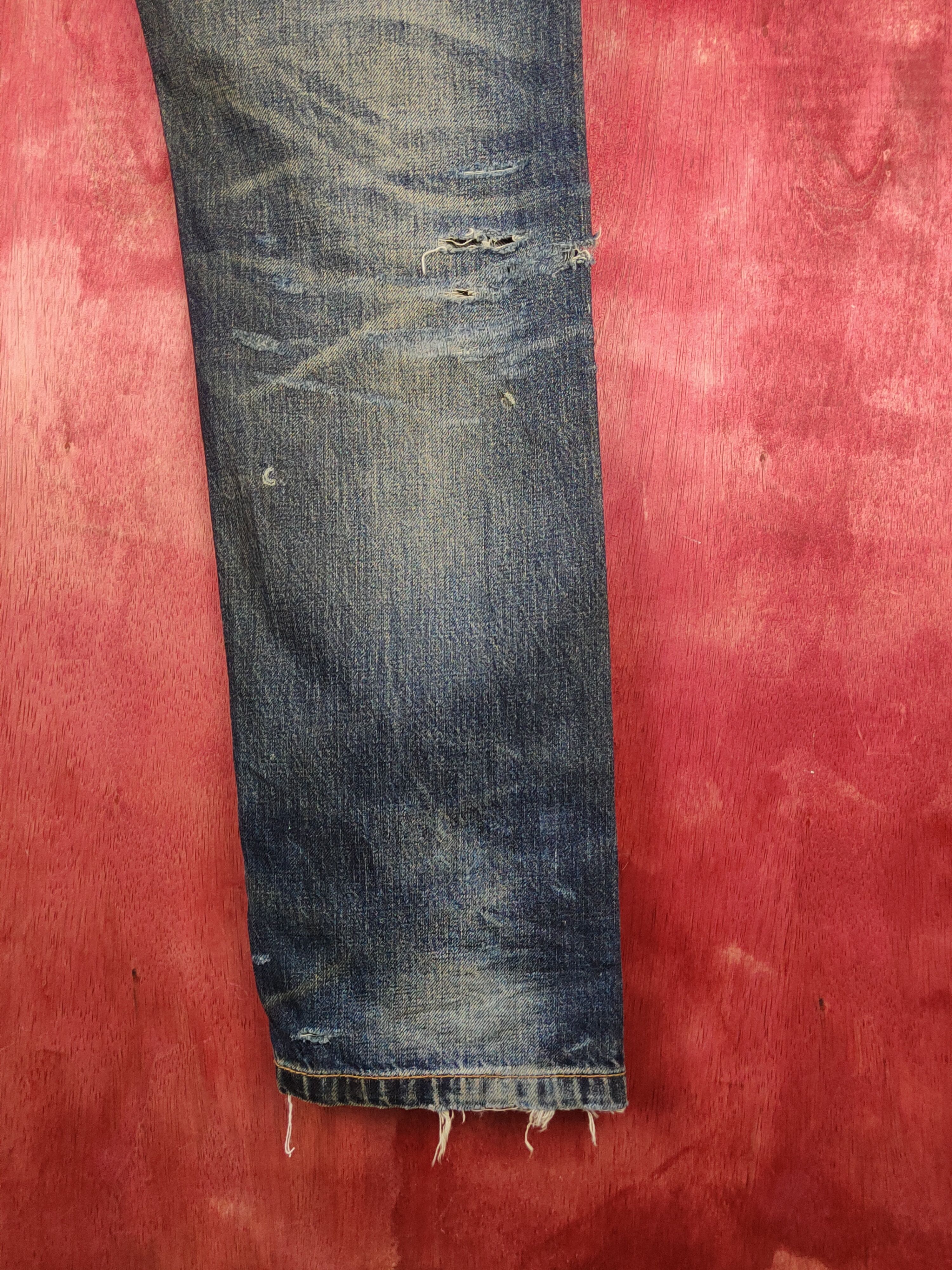 Japanese Brand Tykes Dark Blue Faded Distressed Ripped Jeans #S2141 Size US 32 / EU 48 - 15 Thumbnail