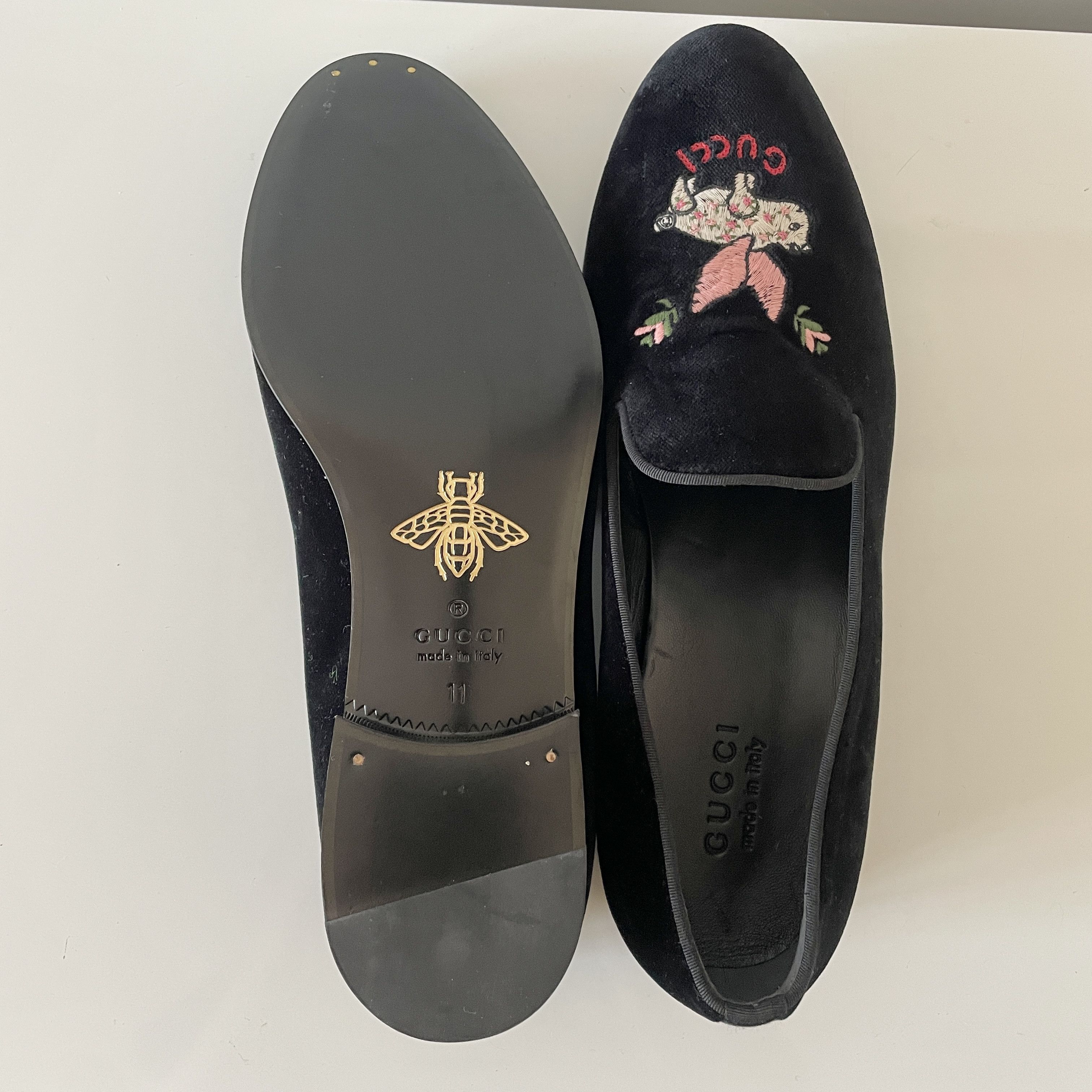 Gucci Gucci Runway Logo Flying Pig Velvet Leather Loafer Size US 11.5 / EU 44-45 - 3 Thumbnail