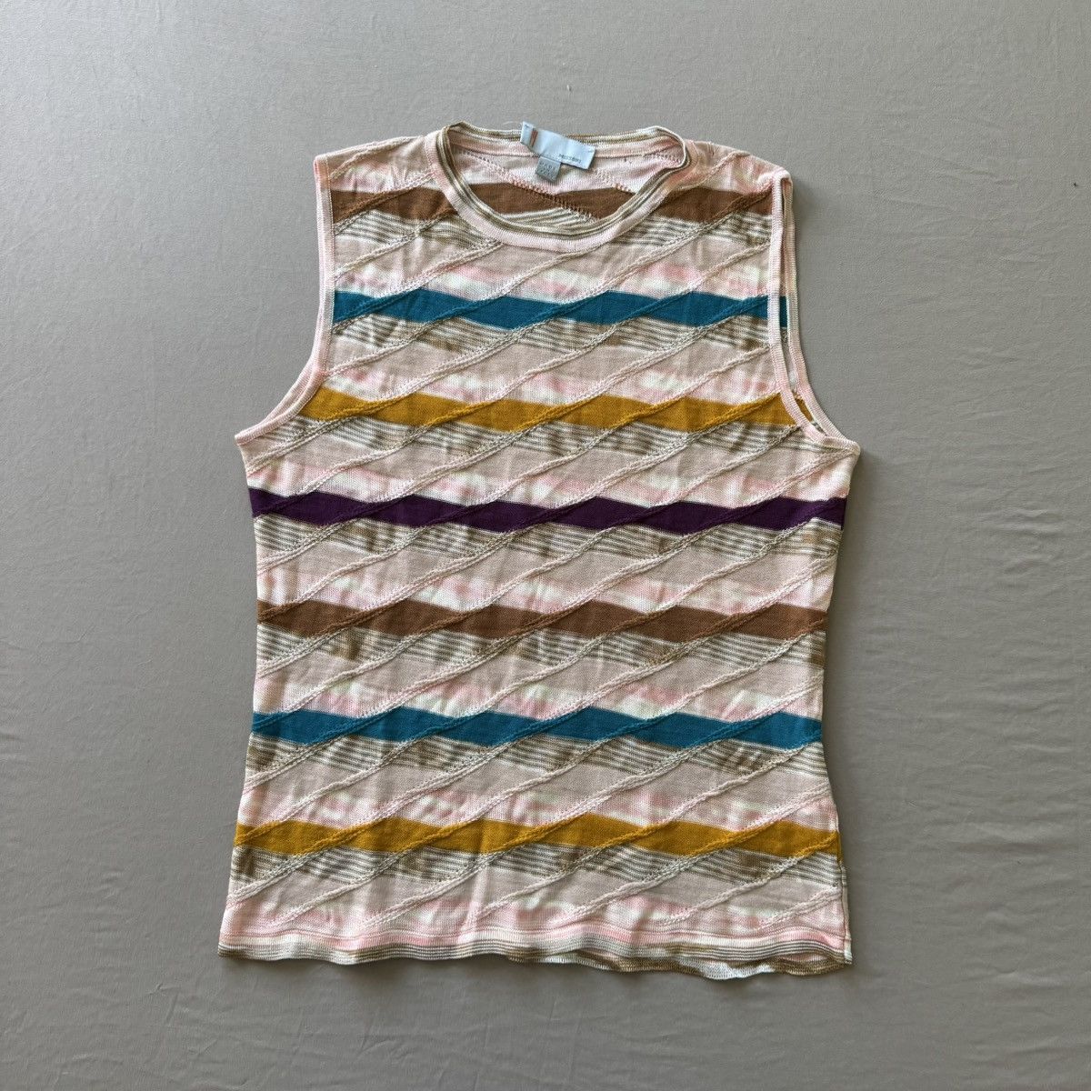 Missoni Missoni Striped Textured Knit Tank Top Size XL / US 12-14 / IT 48-50 - 1 Thumbnail