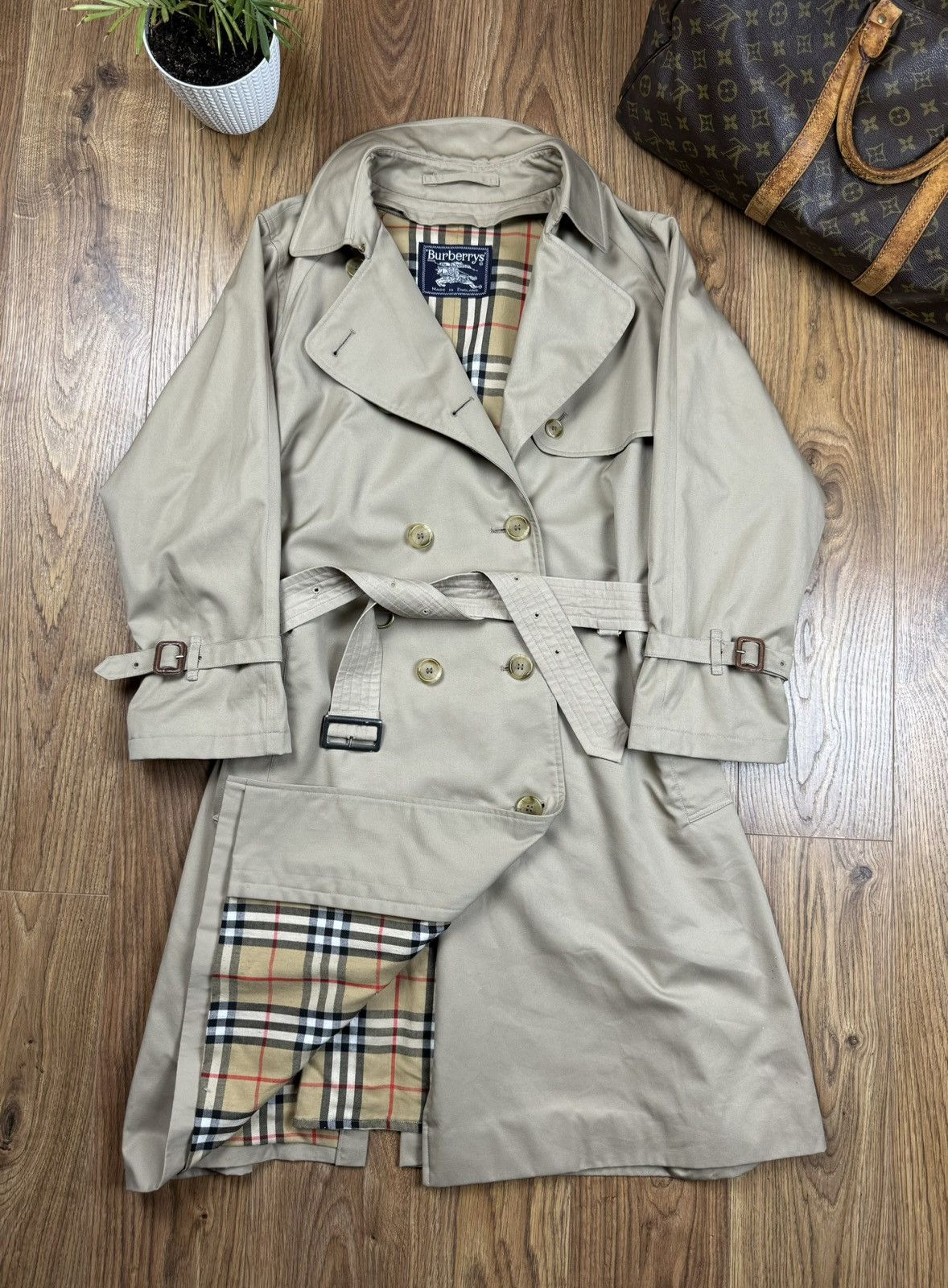 Burberry Vintage trench coat Burberry original luxury streetwear item Size L / US 10 / IT 46 - 2 Thumbnail