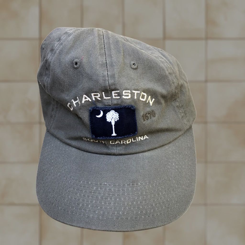 Vintage Fahrenheit Headwear VTG Charleston South Carolina Dad Hat Men's Grey Adjustable Hat Size ONE SIZE - 1 Thumbnail