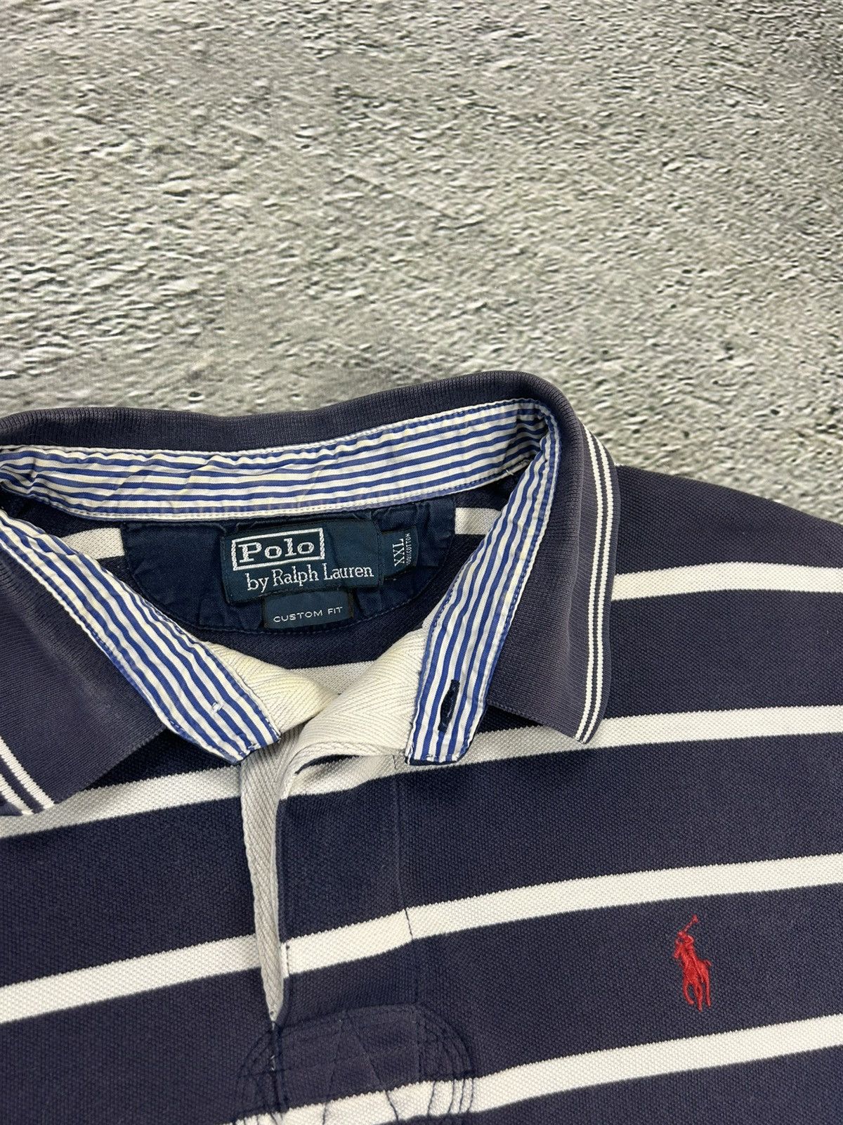Ralph Lauren Polo Ralph Lauren striped polo shirt navy white small pony Size US XXL / EU 58 / 5 - 2 Thumbnail