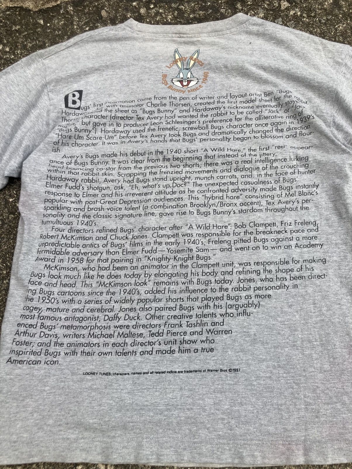 Warner Bros 1997 Looney Tunes Bugs Bunny Double Sided Warner Bros Tee Size US M / EU 48-50 / 2 - 4 Thumbnail