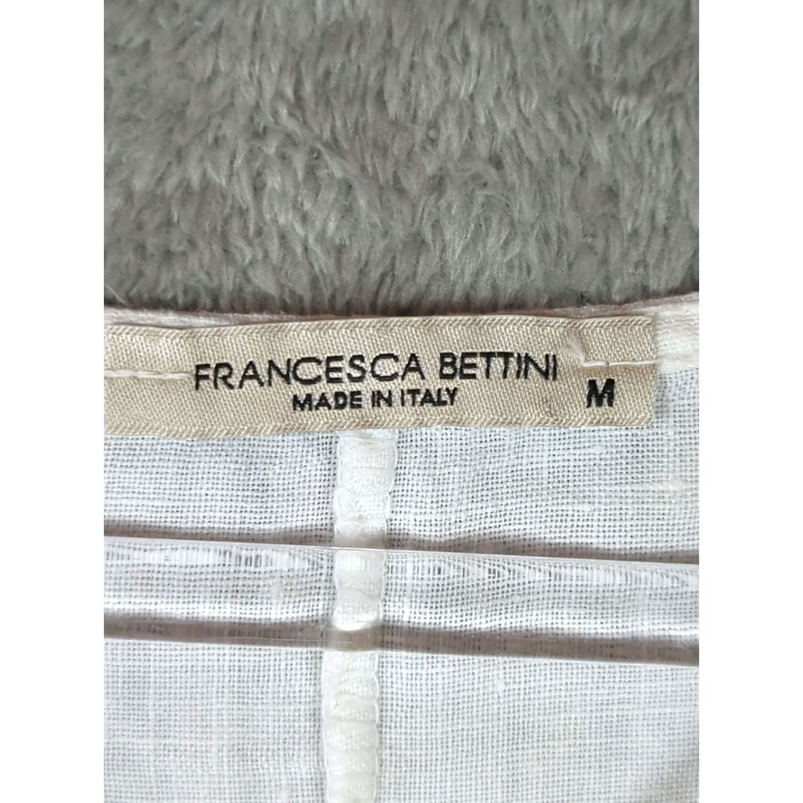 Vintage Francesca Bettini Womens White Linen Blouse Top M Made In Italy Boho Lagenlook Size M / US 6-8 / IT 42-44 - 6 Thumbnail