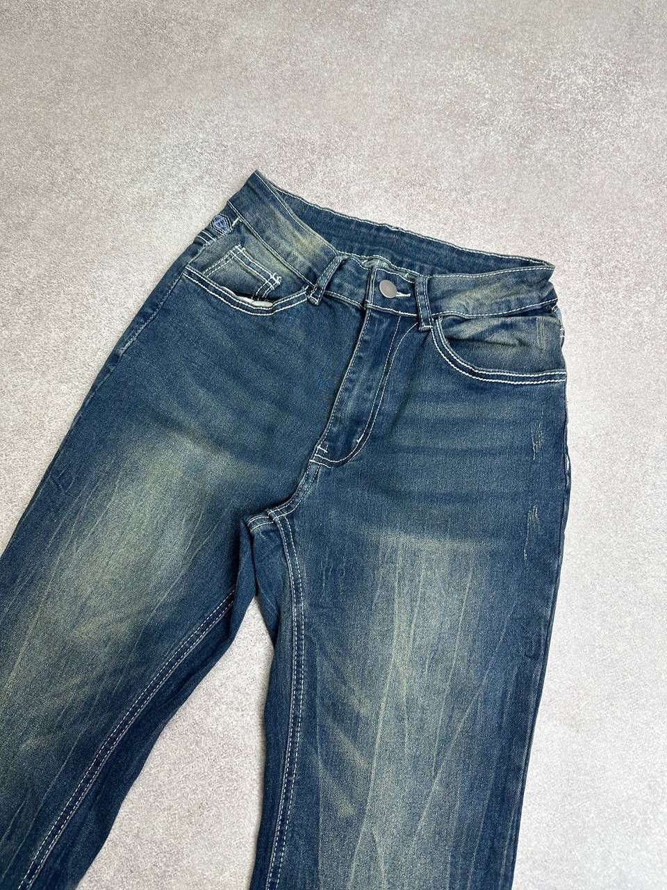Japanese Brand Vintage Y2K Cross Embroidery Ed Hardy Style Flared Jeans 2 Size 26" / US 2 / IT 38 - 5 Thumbnail