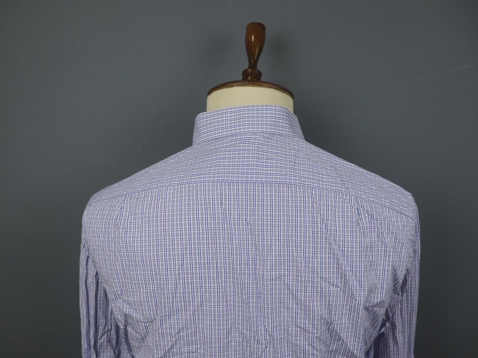 Ermenegildo Zegna Ermenegildo Zegna Blue Check 100% Dress Shirt Size 41 Size 38R - 9 Thumbnail
