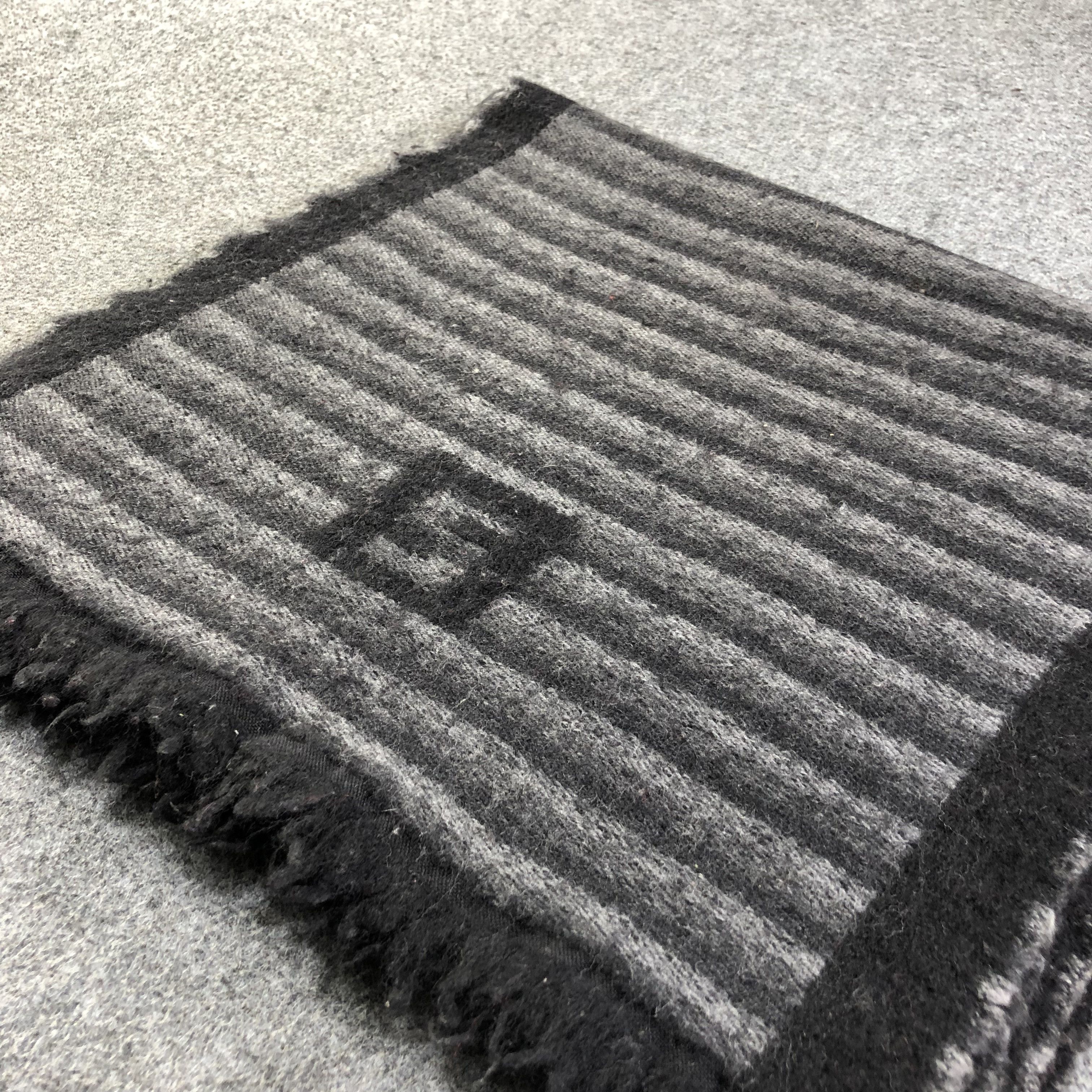Japanese Brand Fendi FF Striped Wool Scarf Muffler V1308 Size ONE SIZE - 2 Thumbnail