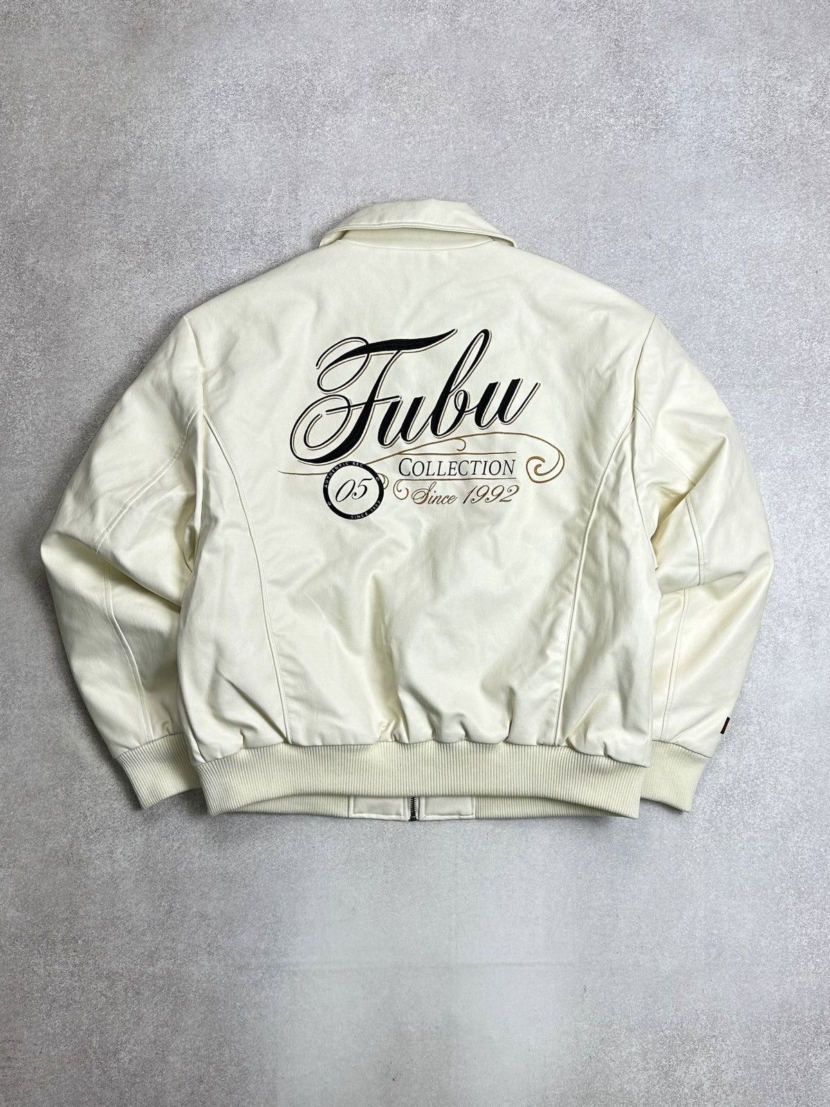 Fubu Vintage Fubu JNCO Style White Leather Bomber Jacket M Size US M / EU 48-50 / 2 - 4 Thumbnail
