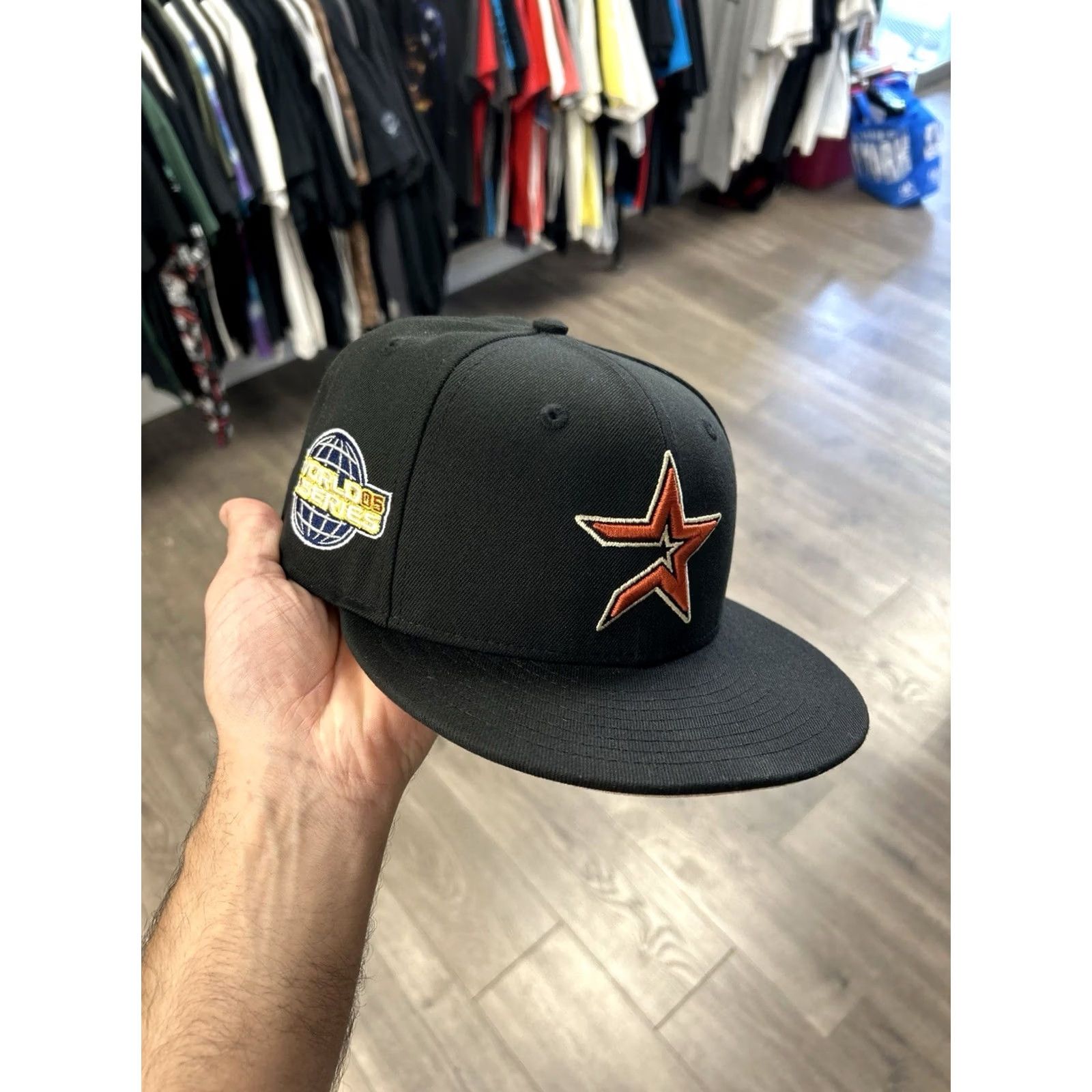 New Era New Era Houston Astros 5950 Fitted Hat 7 5/8 Black Pink Star 05 Patch Mens Size ONE SIZE - 2 Thumbnail