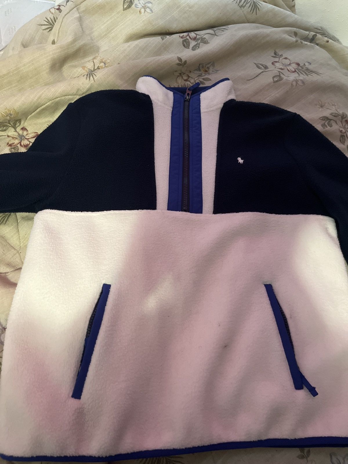 Image of Polo Ralph Lauren Polo Lralph Laurent Zip Up Fleece in White, Men's (Size XS)