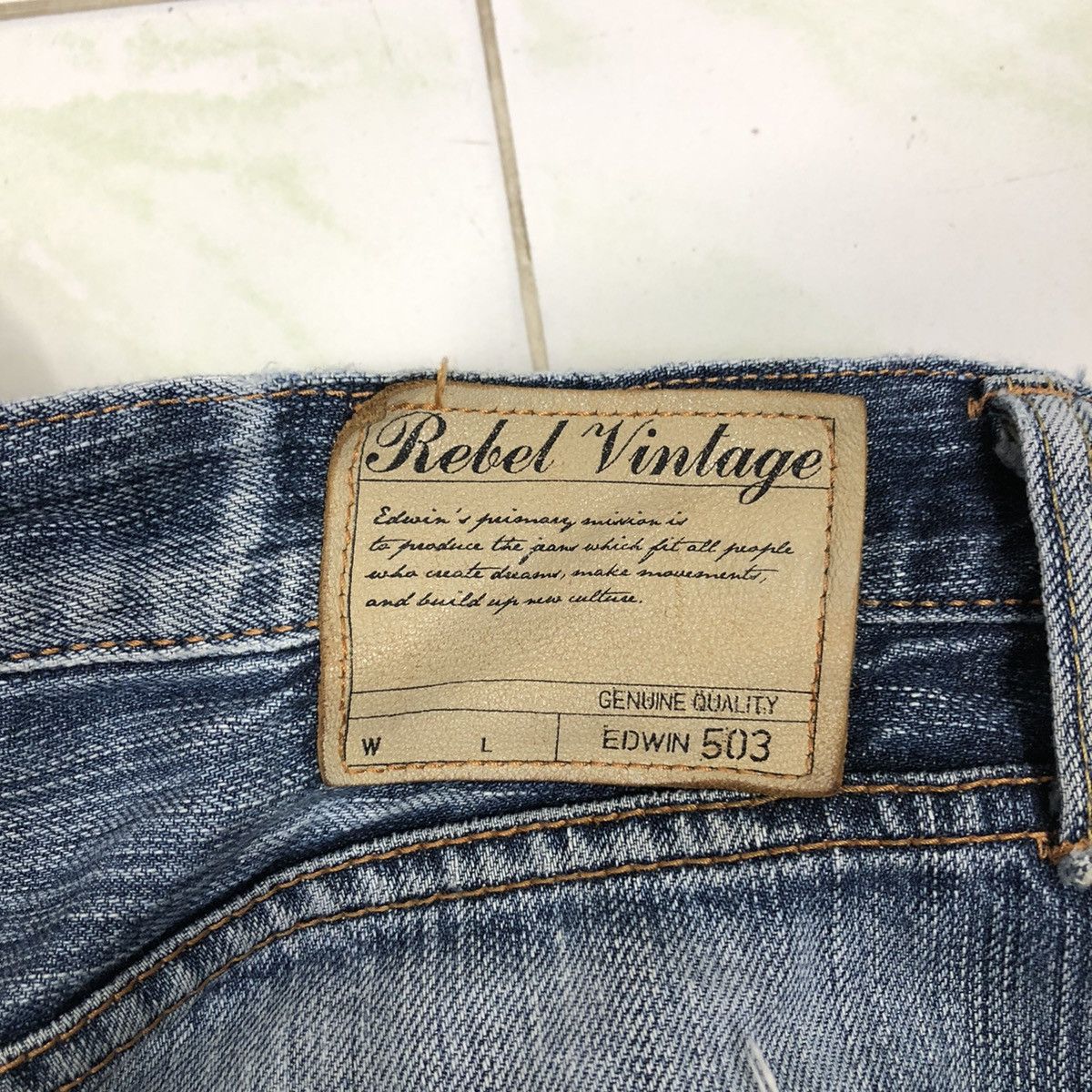 Japanese Brand 📌Rebel Vintage Denim Jeans Distressed Style Edwin Japan Size US 32 / EU 48 - 21 Thumbnail