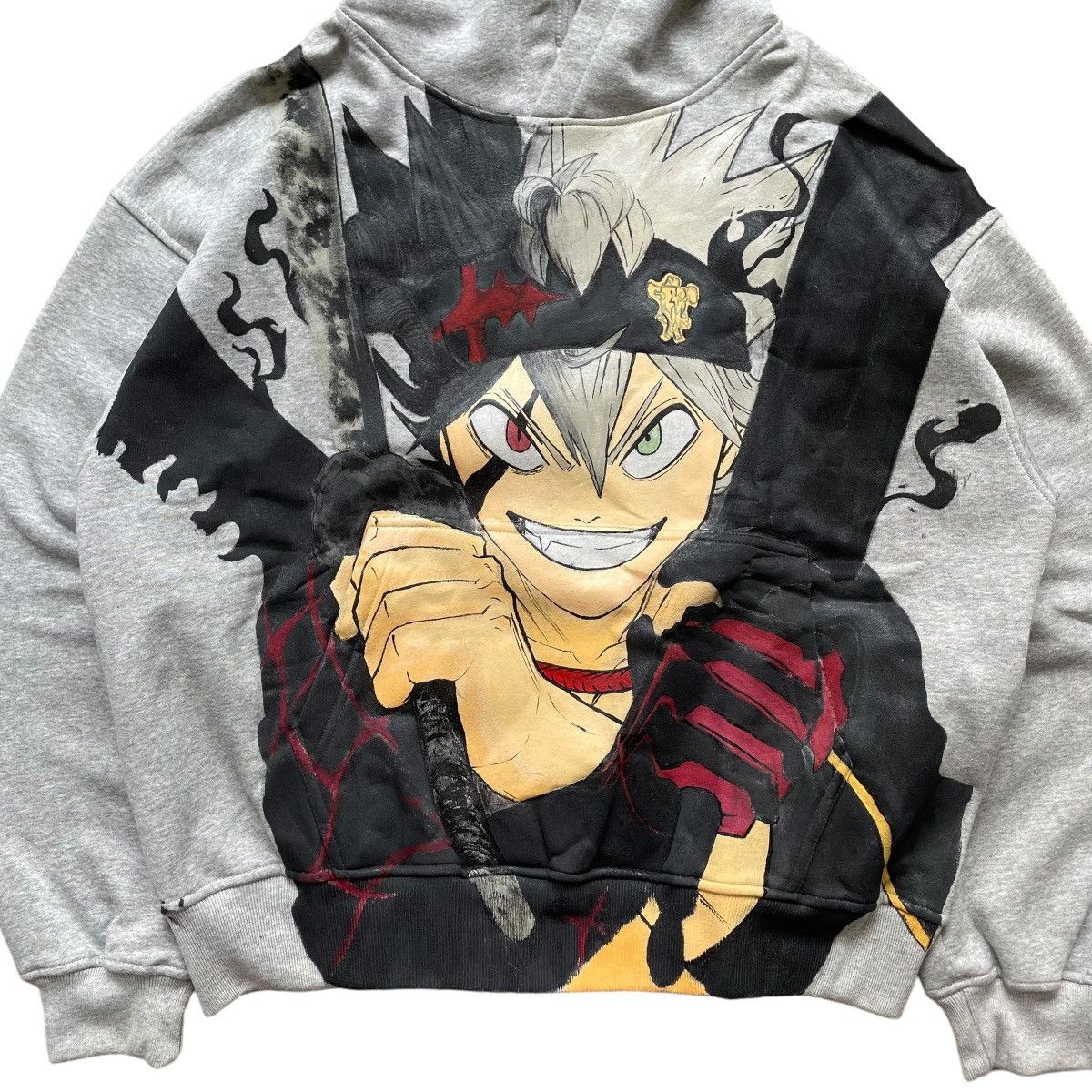 Anime BLACK CLOVER ASTA CUSTOM HAND PAINTED HOODIE Size US XL / EU 56 / 4 - 3 Thumbnail