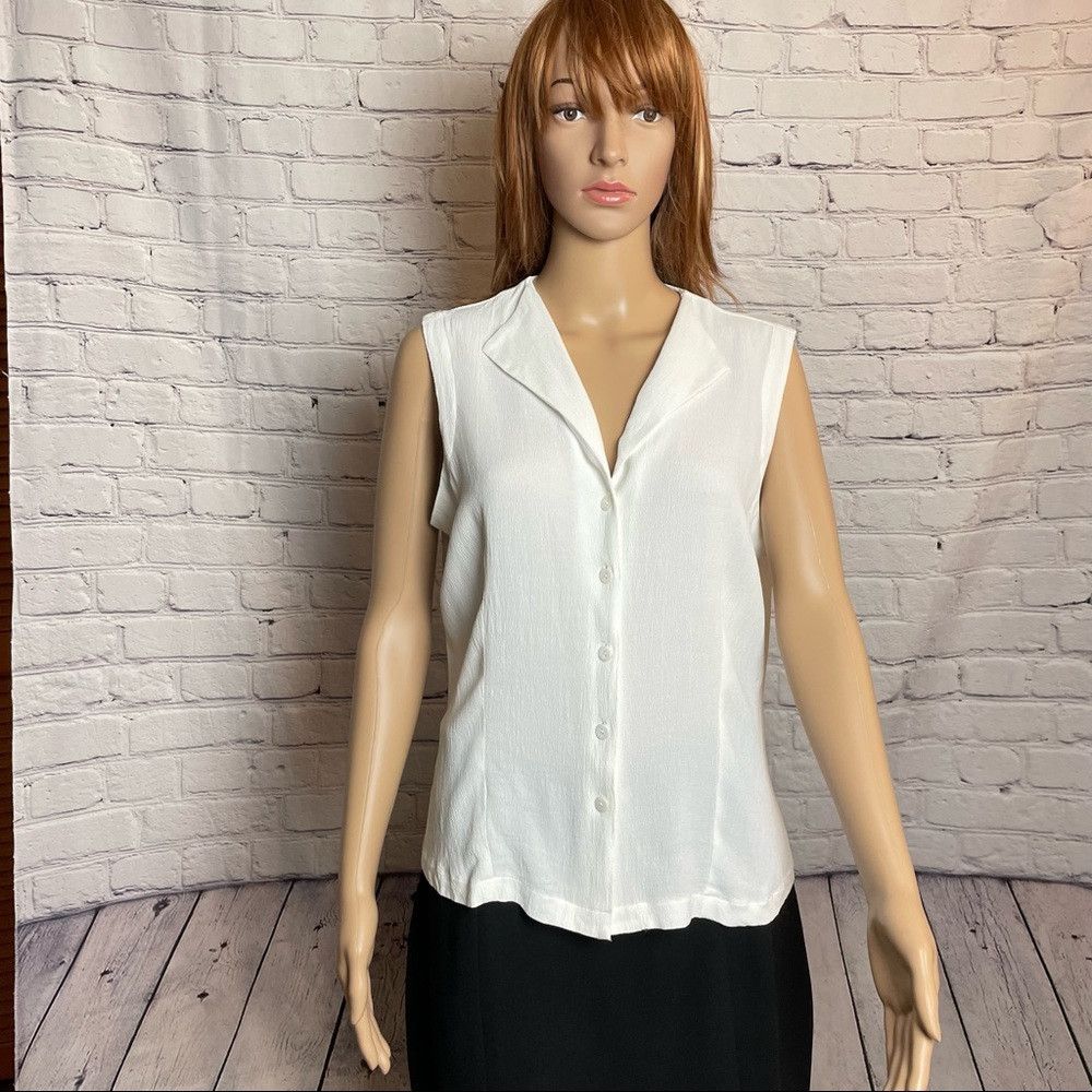 Gianni Valentino Vintage Gianni White Sleeveless Shirt Size 12 Size XL / US 12-14 / IT 48-50 - 1 Thumbnail