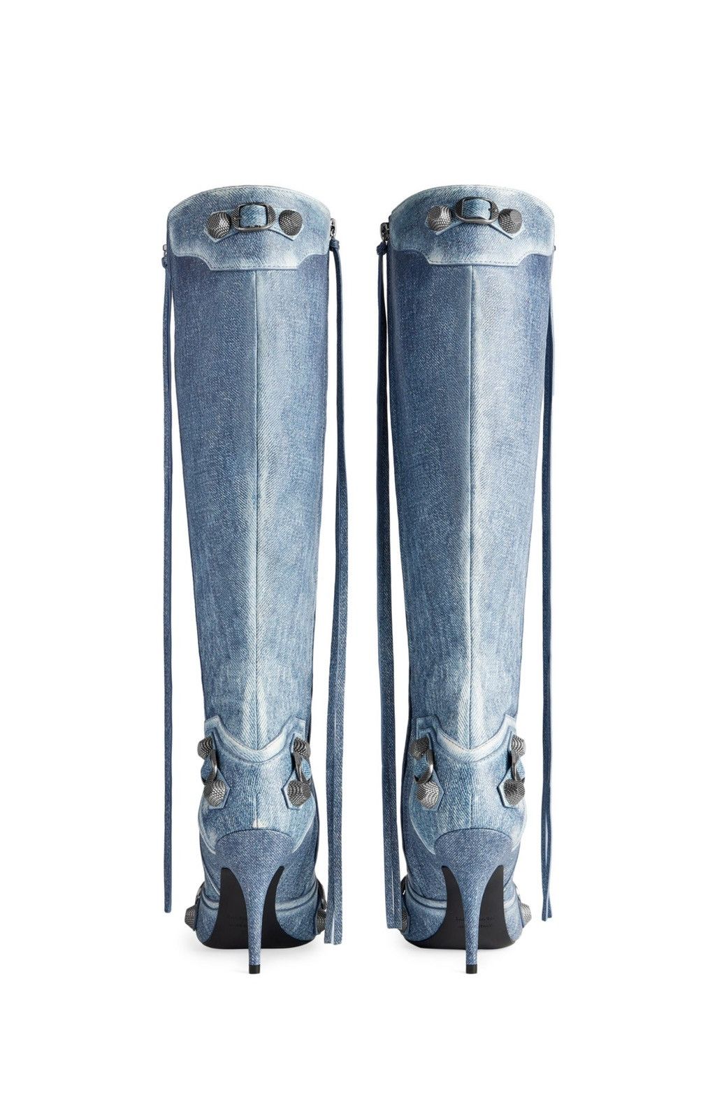 Balenciaga $2.9K VALUE Cagole Denim Printed Leather Boots Size US 9 / IT 39 - 5 Thumbnail
