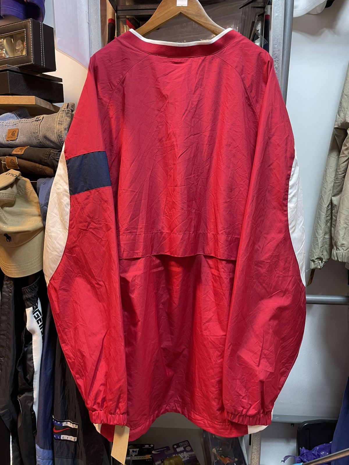 Nike Vintage Nike Spell Out V-Neck Windbreaker Size US XL / EU 56 / 4 - 3 Thumbnail