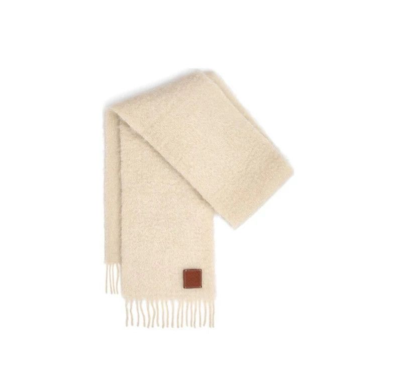 Loewe LOEWE Cotton scarf with fringed trim for warmth. Wool and Size ONE SIZE - 1 Thumbnail