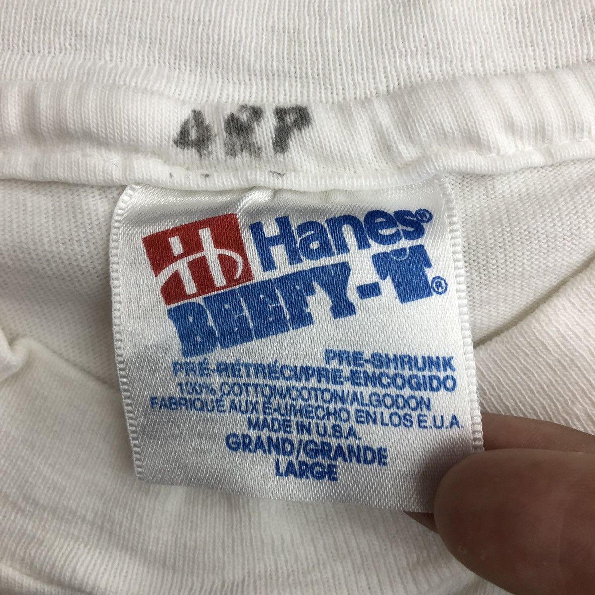 Vintage Vintage 90s Monroe Shocks T-Shirt Hanes Beefy-T Large White Size US L / EU 52-54 / 3 - 4 Thumbnail