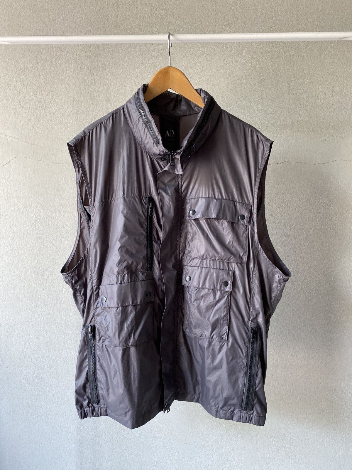 Armani Exchange ARMANI EXCHANGE Gray Utility Vest with Multiple Pockets Size US XL / EU 56 / 4 - 1 Thumbnail