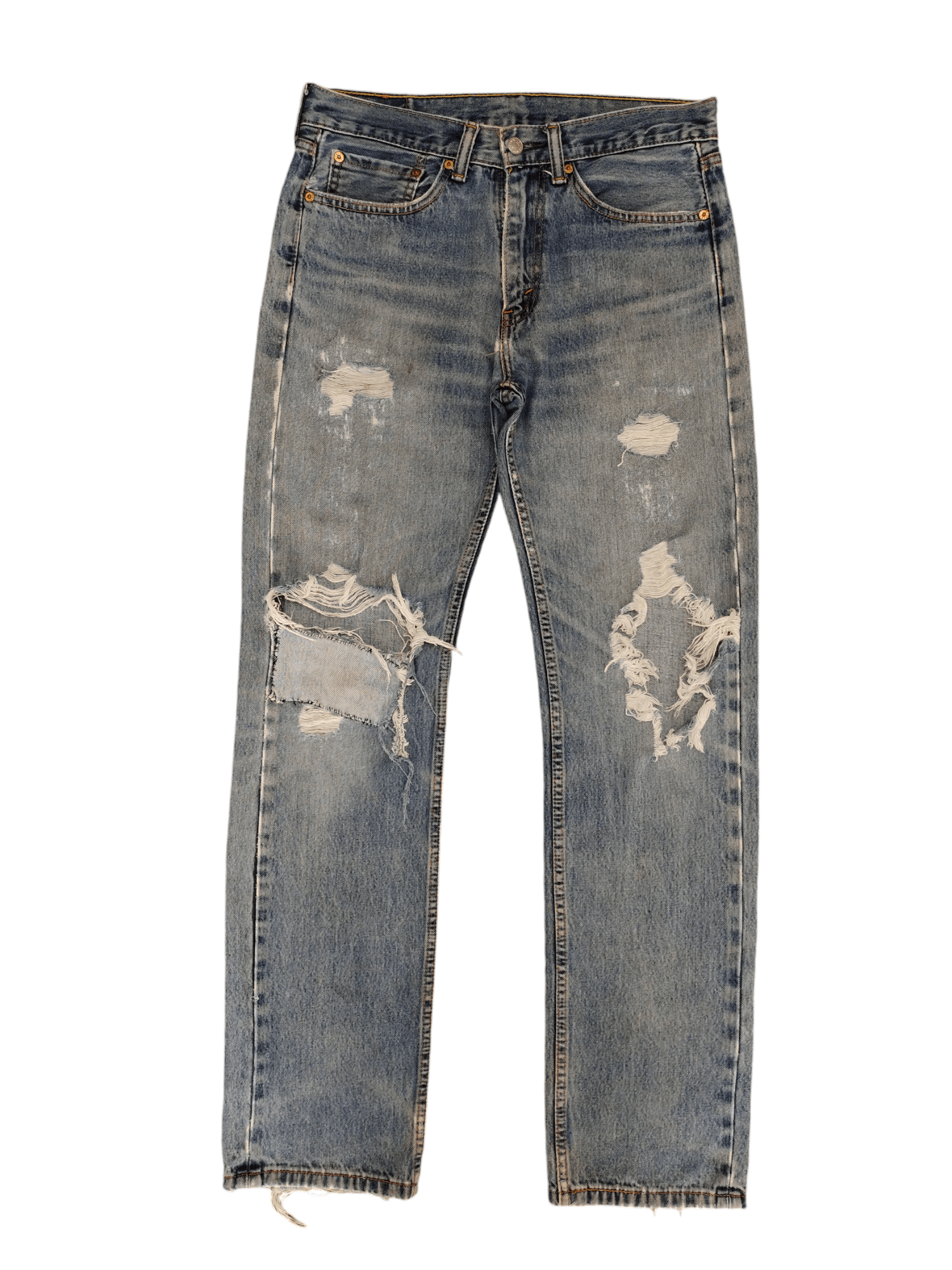 Levi's Vintage Clothing Vintage Y2k Levis 505 Distress Destroy Knee Sand Wash Jeans Size US 31 - 1 Thumbnail