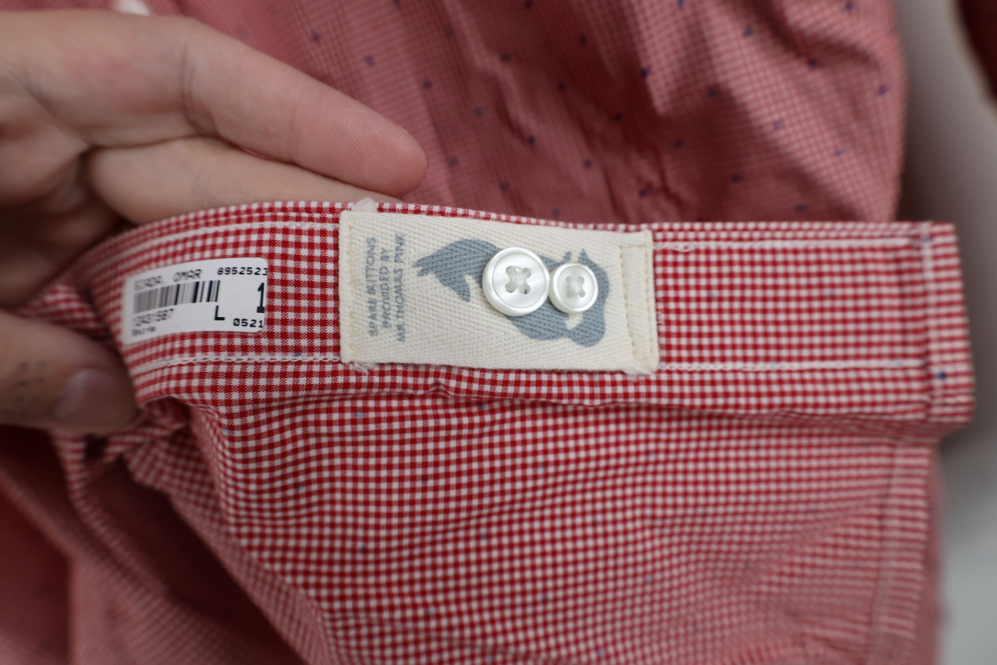 Vintage Thomas Pink Polka Dot Plaid Collared Button Down Shirt Red Size US XXL / EU 58 / 5 - 8 Thumbnail