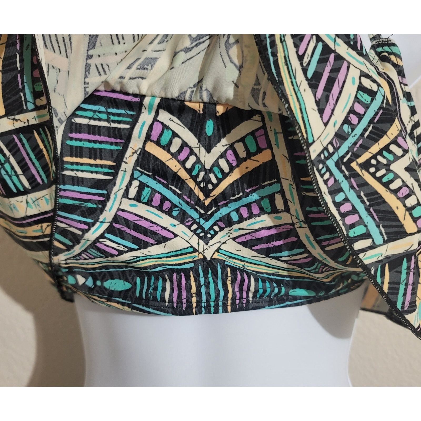 Other Body Glove Black Purple Teal Geo Print Bikini Top M Pull On Size ONE SIZE - 2 Thumbnail