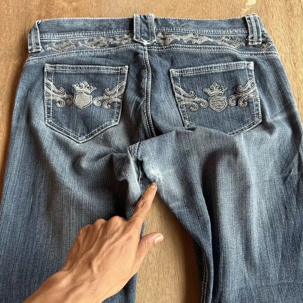 Japanese Brand FLARE/BOOTCUT💥VINTAGE ORIRIN JEANS BIG STITCH DENIM PANTS Size US 31 - 18 Thumbnail