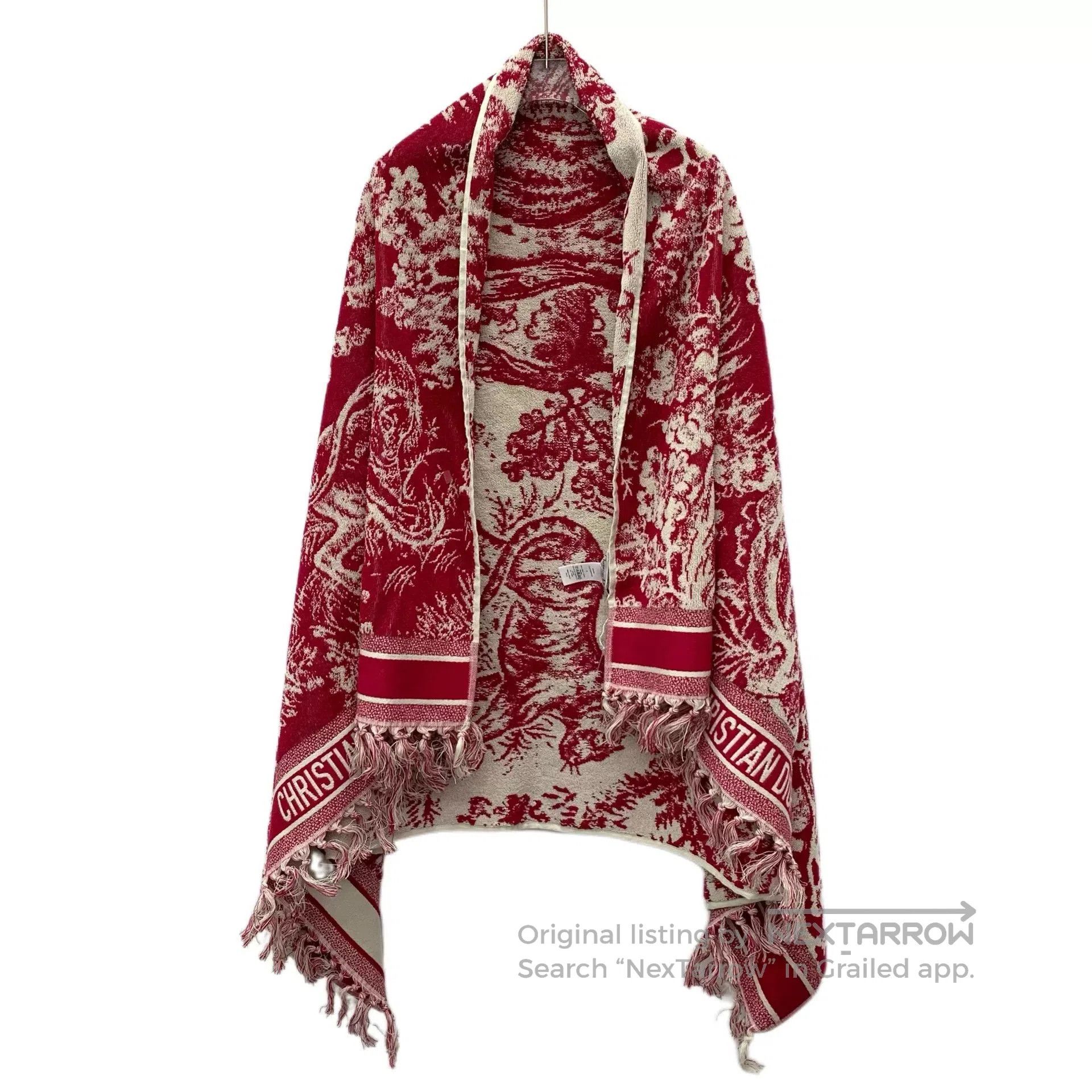 Dior Dior Red Animal Jungle Print Cotton Cape Scarf. Size ONE SIZE - 1 Thumbnail