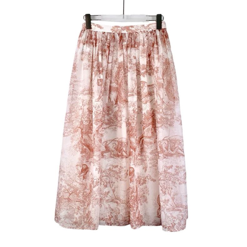 Dior christian dior pink animal print cotton skirt-dmc Size 36" / US 14 / IT 50 - 1 Thumbnail