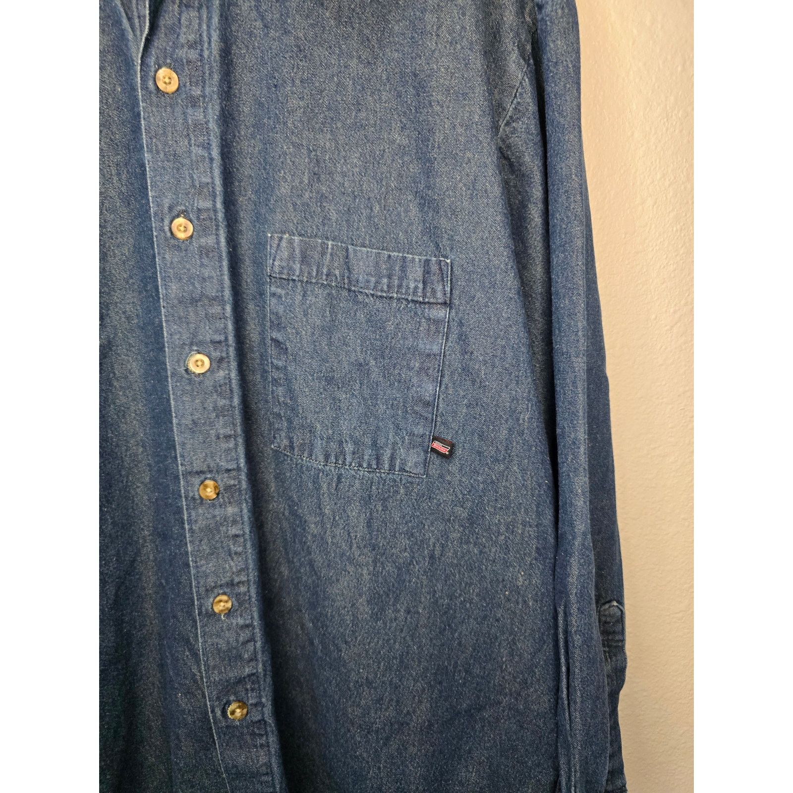 Dickies Dickies Button Up Denim Long Sleeve Blue XXL Workwear Shirt Size US L / EU 52-54 / 3 - 5 Thumbnail