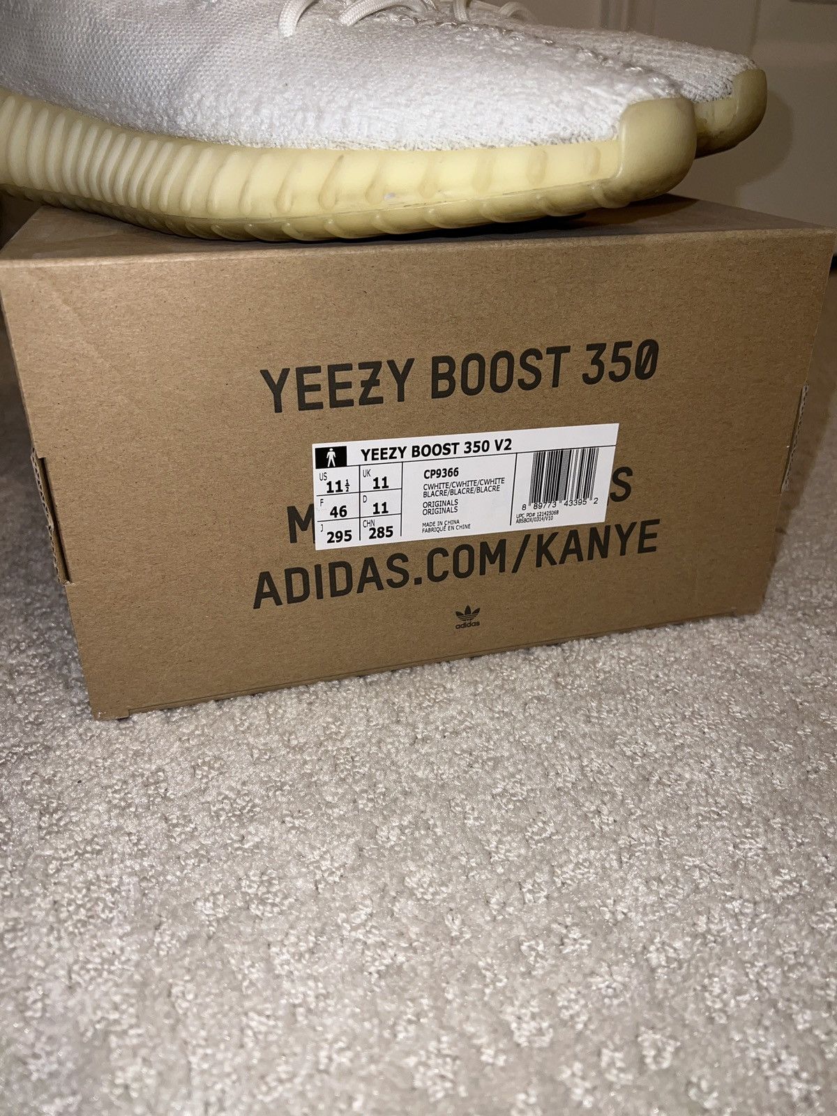 Adidas × Yeezy Yeezy Boost 350 V2 ‘Triple White’ Size US 11.5 / EU 44-45 - 8 Thumbnail