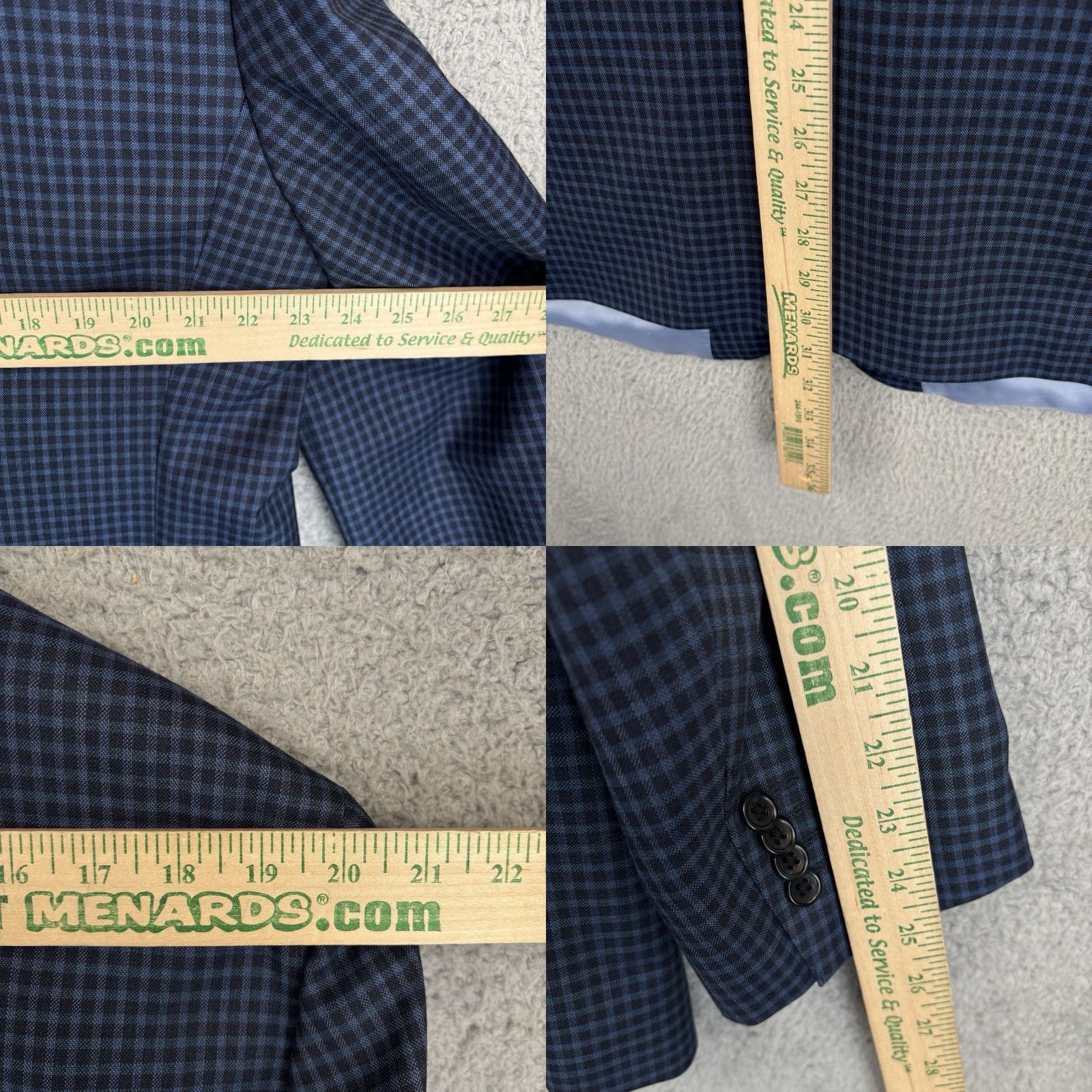 Vintage Paul Betenly Sport Coat Jacket 48R Navy Gingham Check Wool Lanificio Filarte Sport Coat Redesign Size US M / EU 48-50 / 2 - 9 Thumbnail