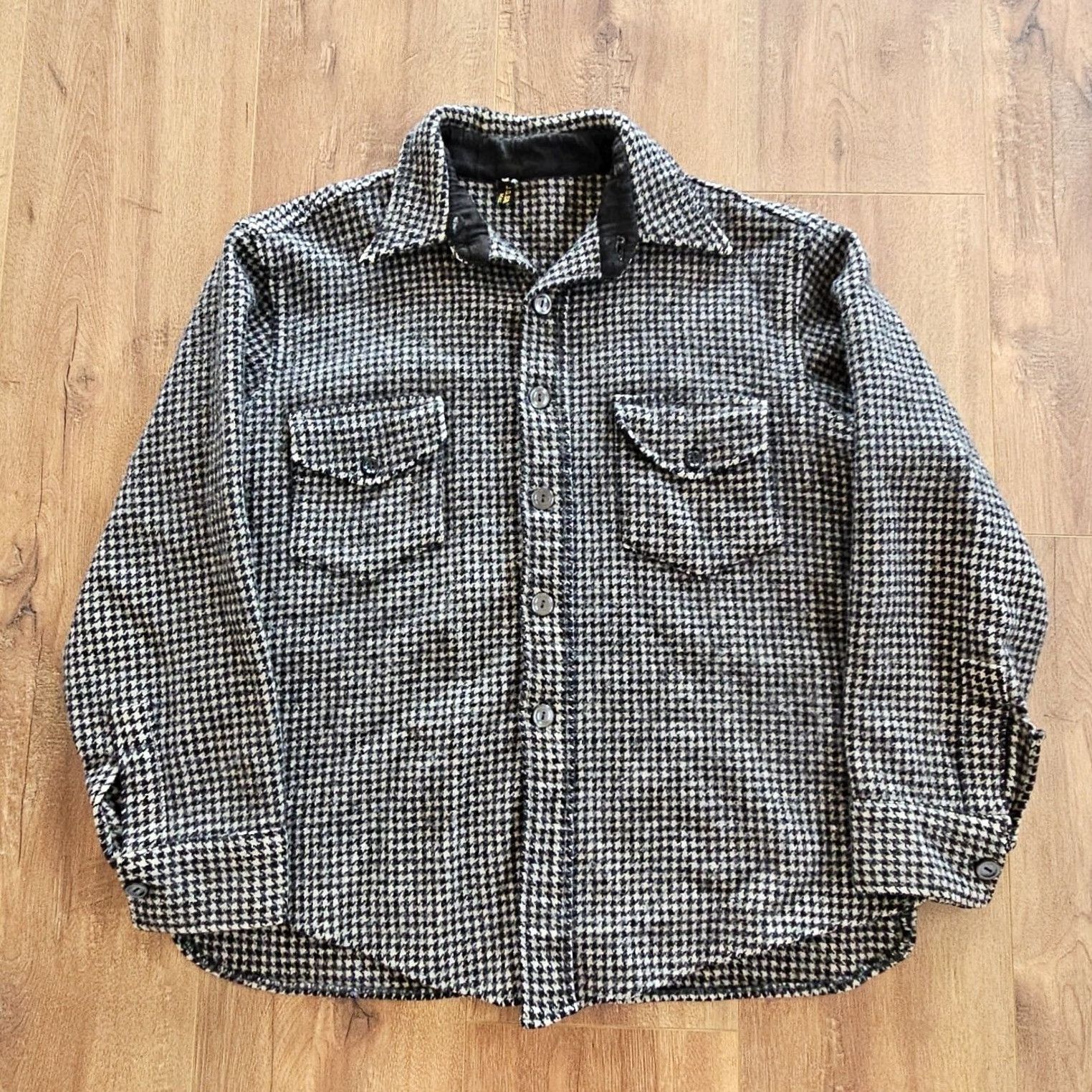 CO VINTAGE J.O. Ballard & CO Checkered Wool Mackinaw Malone Gray Black Jacket Shirt? Size US M / EU 48-50 / 2 - 2 Thumbnail