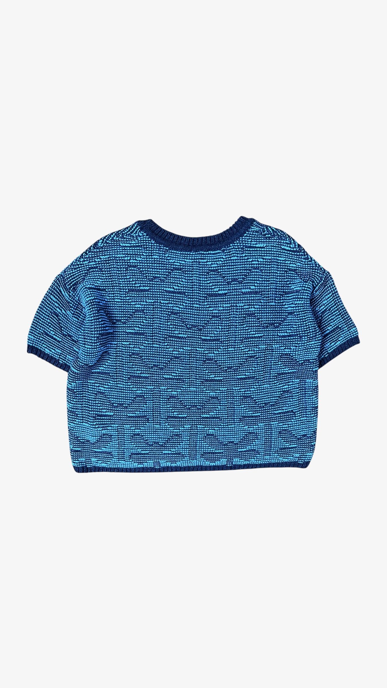 Armani Vintage Y2K Women's Armani Dragon Fly Blue Knitted Top Size S / US 4 / IT 40 - 3 Thumbnail