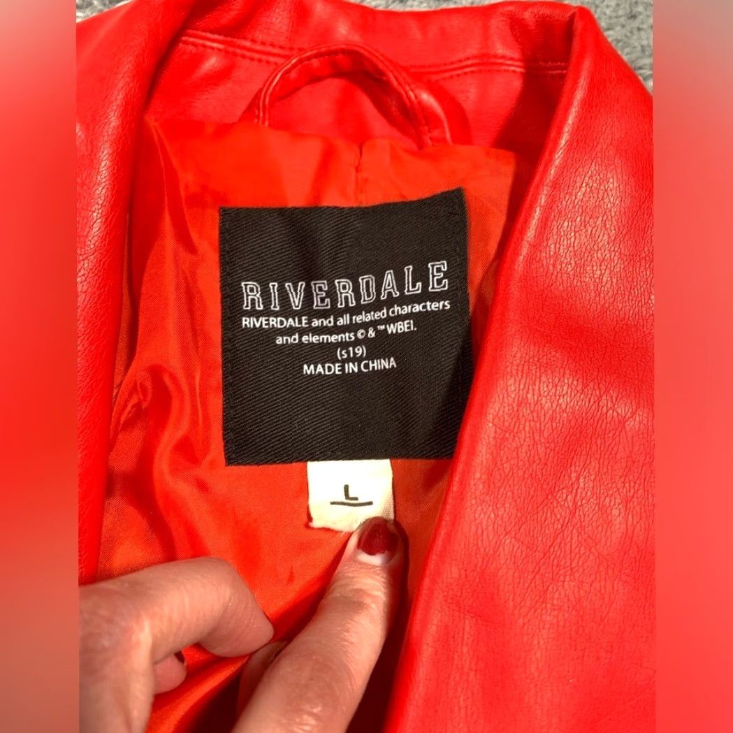 Vintage Riverdale Cherry Faux Leather Moto Jacket Women L Red Serpents South Side Large Size L / US 10 / IT 46 - 2 Thumbnail