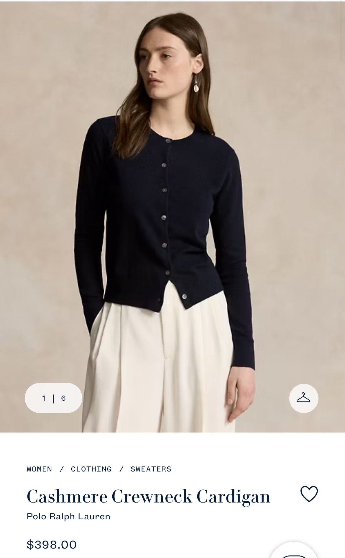 Polo Ralph Lauren Ralph Lauren Women's Cashmere Crewneck Cardigan Size XS / US 0-2 / IT 36-38 - 4 Thumbnail