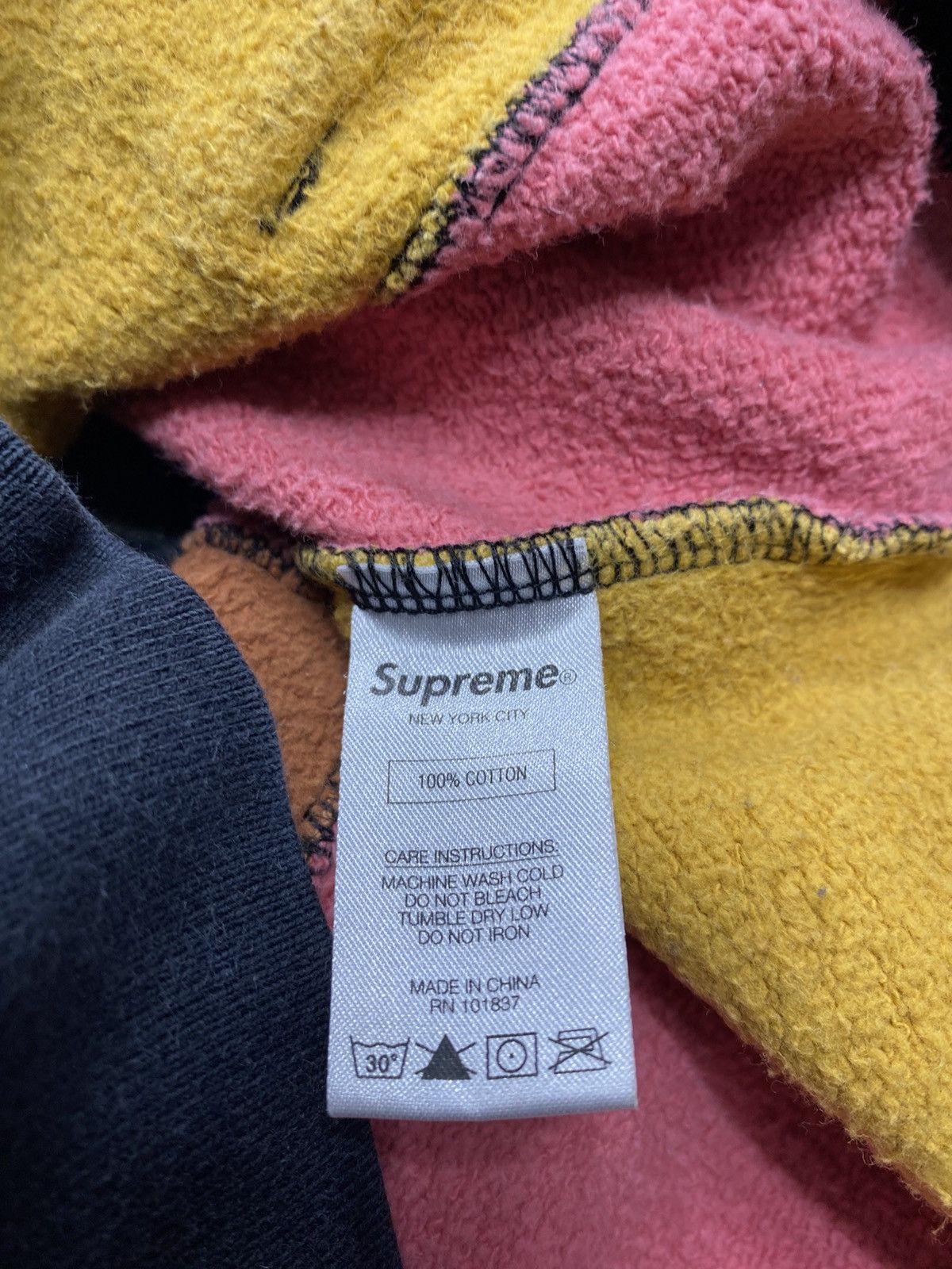 Supreme Supreme Patchwork Hoodie Black (FW17) Size US M / EU 48-50 / 2 - 6 Thumbnail