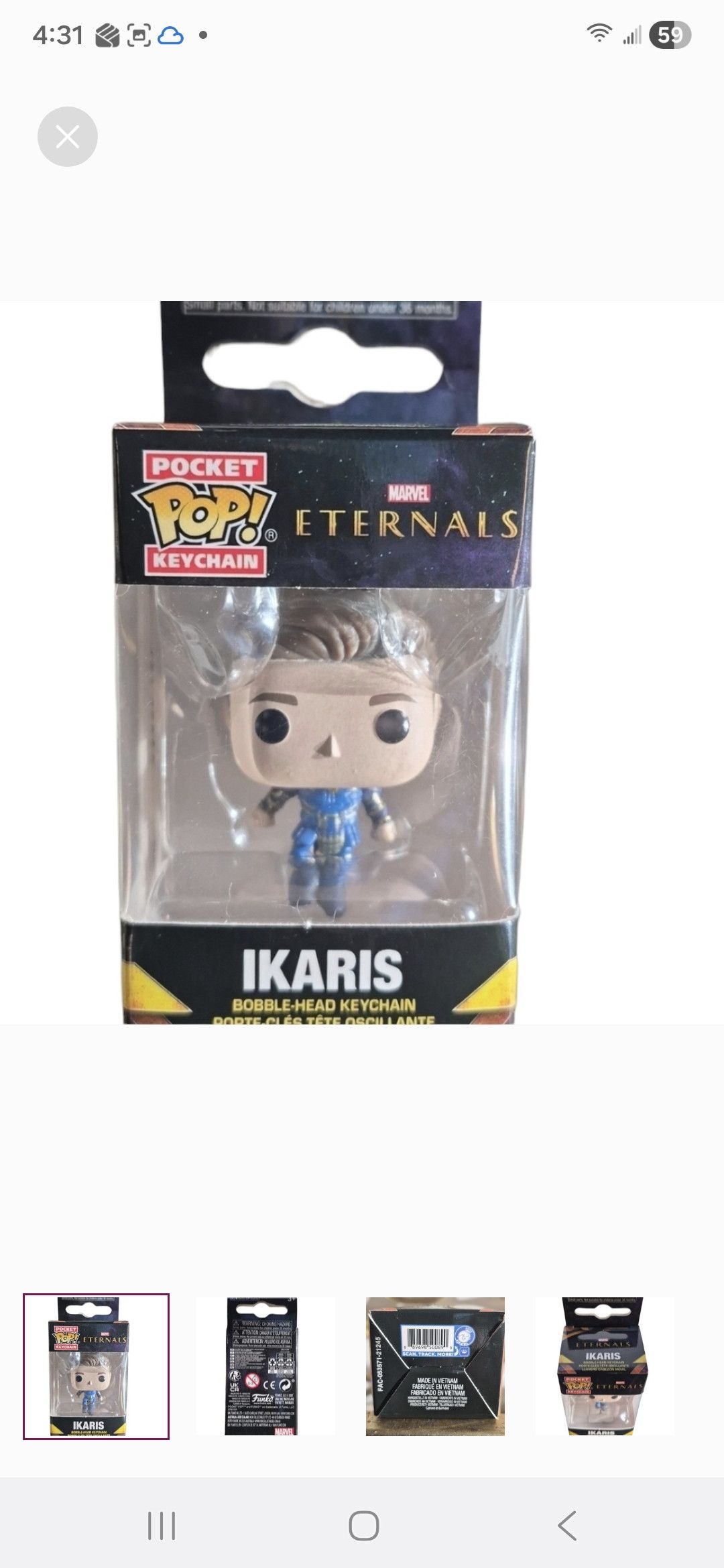 Other Funko × Marvel Eternals IKARIS Pocket POP Keychain Size ONE SIZE - 1 Thumbnail