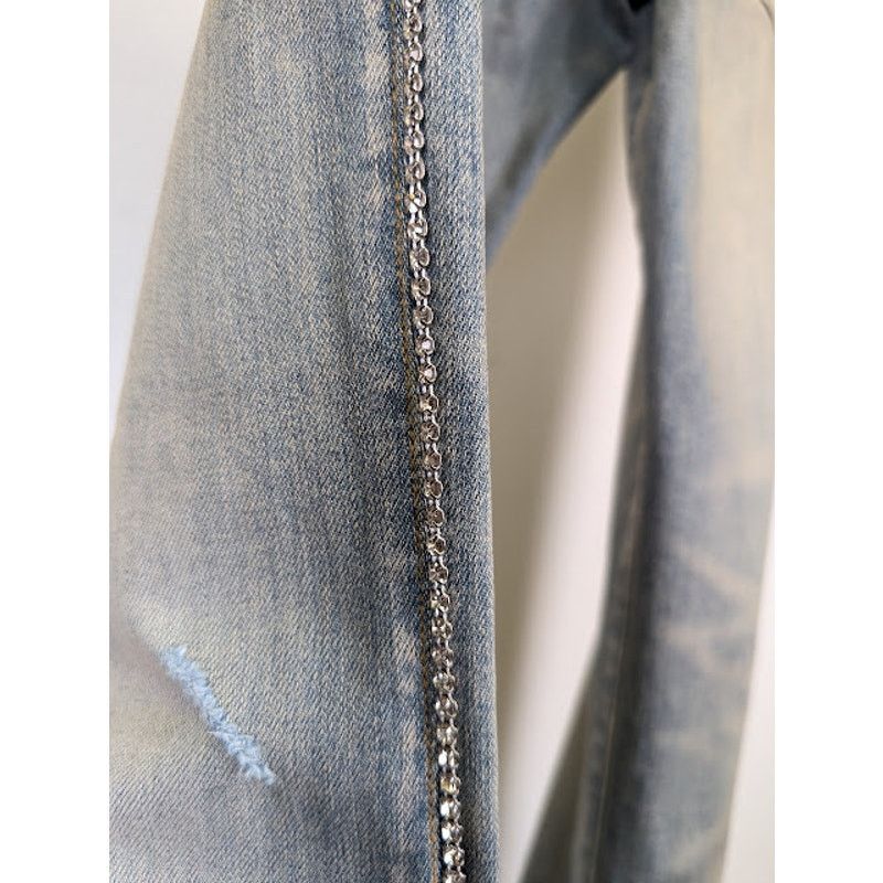 Amiri o1rshd1 Crystal Stack Flare Jeans in Clay Indigo Size US 32 / EU 48 - 17 Thumbnail
