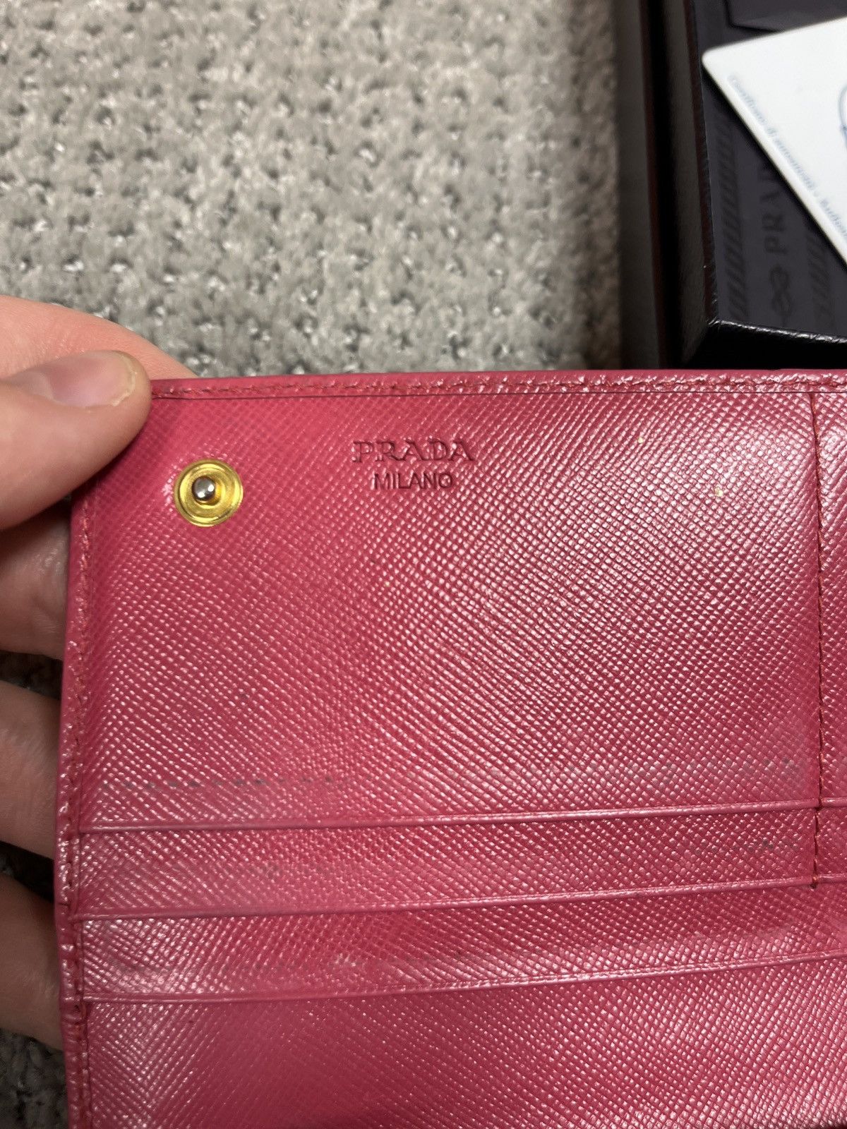 Prada Prada Pink Saffiano Leather Long Bifold Wallet Size ONE SIZE - 6 Thumbnail