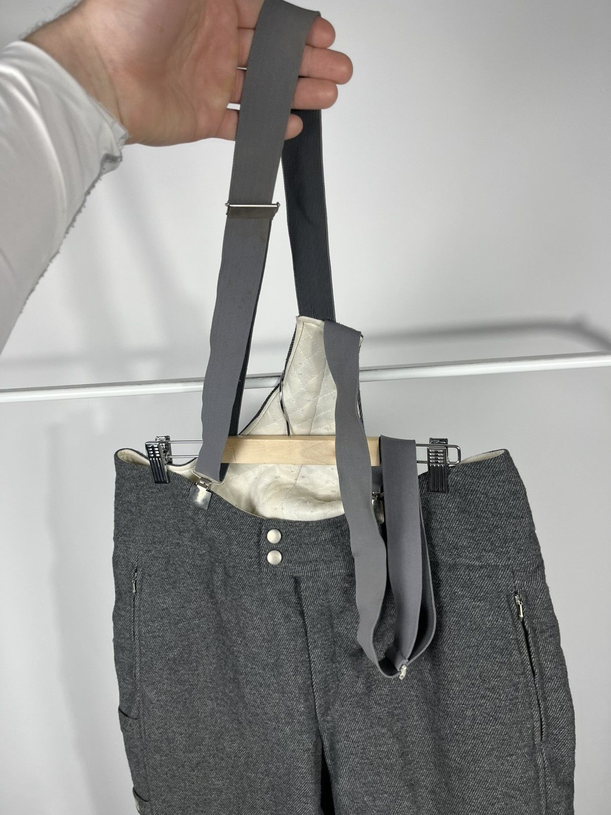 Other Richard Lisch & Co Grey Wool Trousers With Suspenders EU52 Size US 34 / EU 50 - 4 Thumbnail