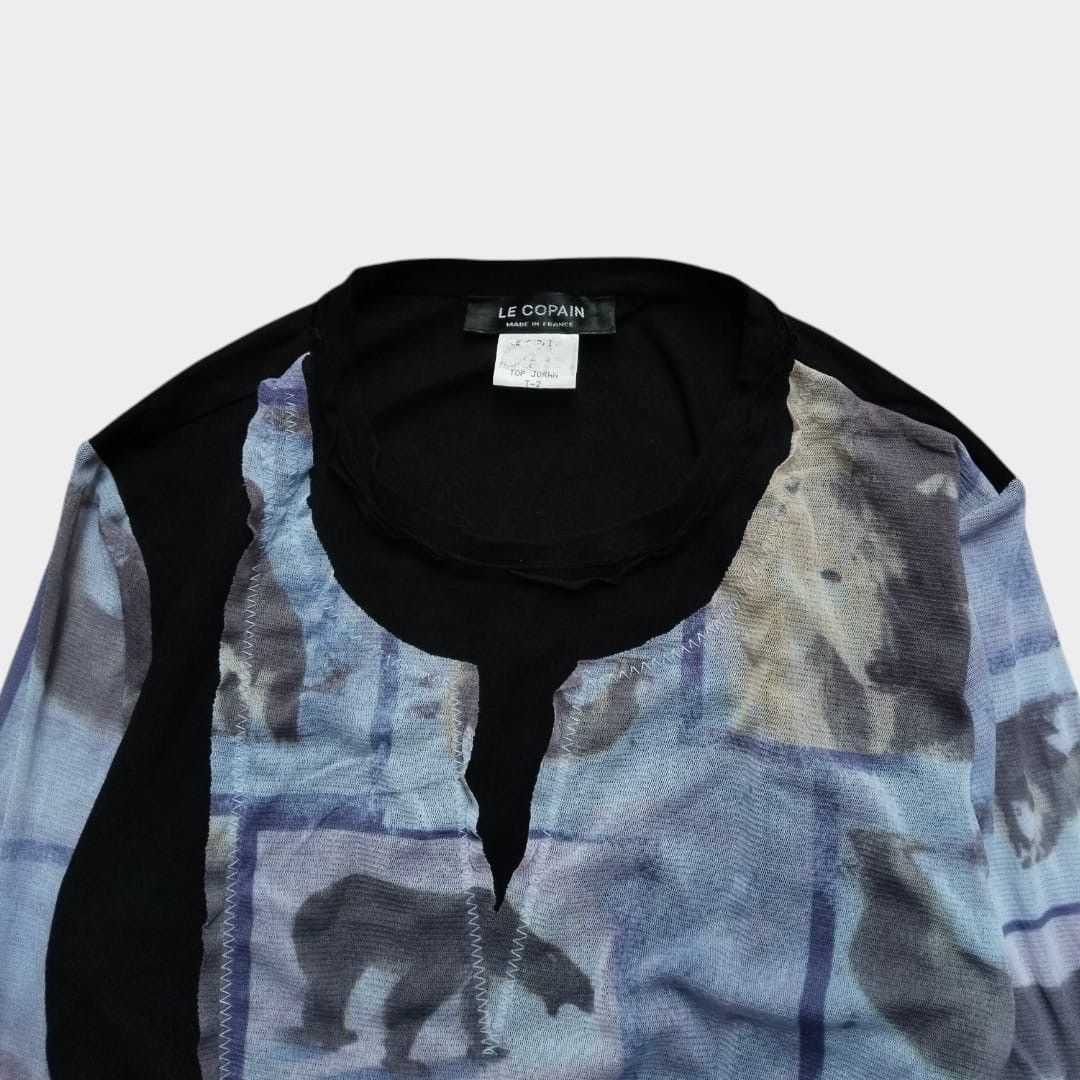 Jean Paul Gaultier Le copain france graphic mesh shirt Size S / US 4 / IT 40 - 3 Thumbnail