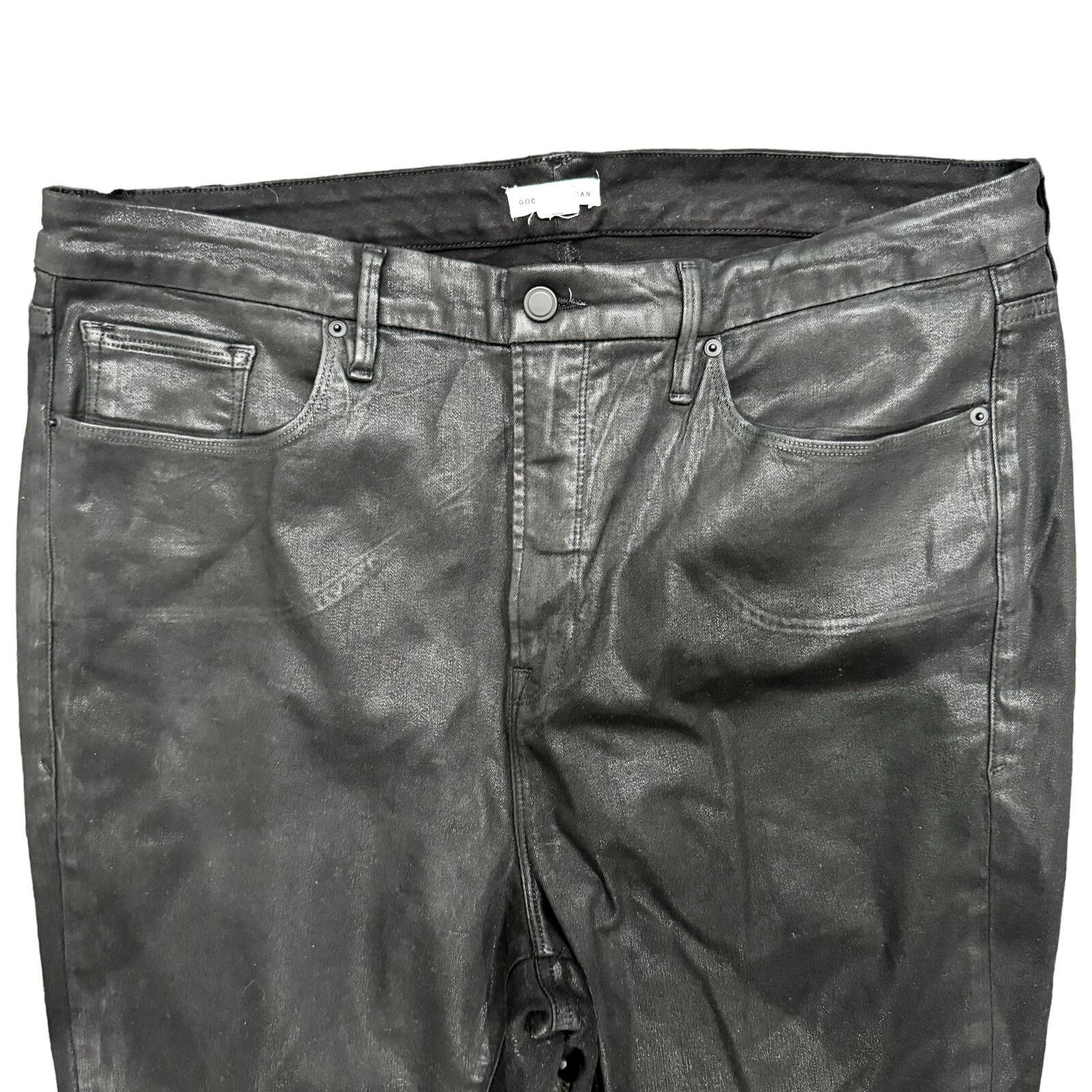 Good American Good American Good Legs Straight Coated Jeans Black, Size 22 Size 42" / US 20 - 2 Thumbnail