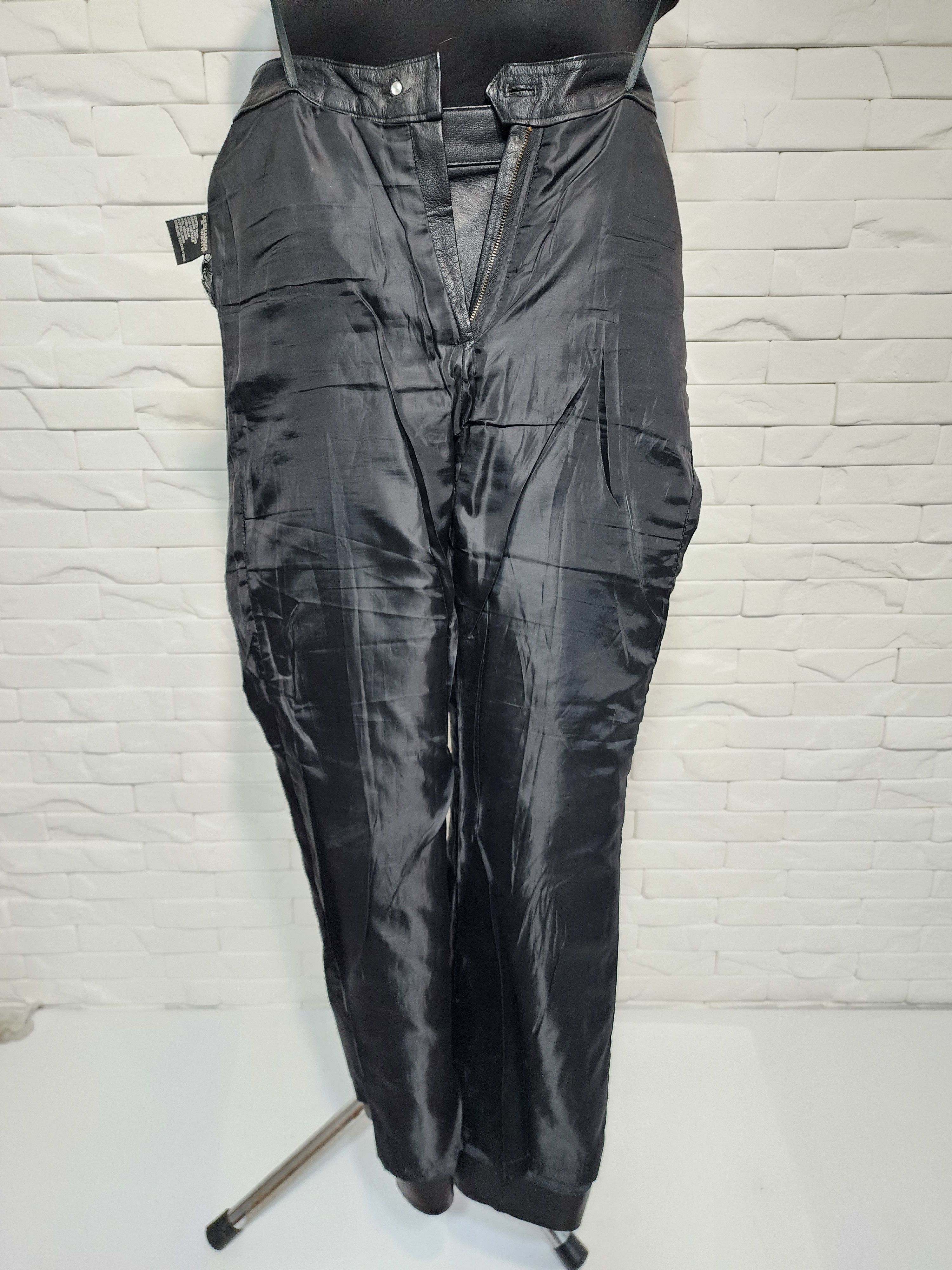 Genuine Leather Black Leather Pants: Women's Genuine Leather Trousers Size 27" / US 4 / IT 40 - 8 Thumbnail