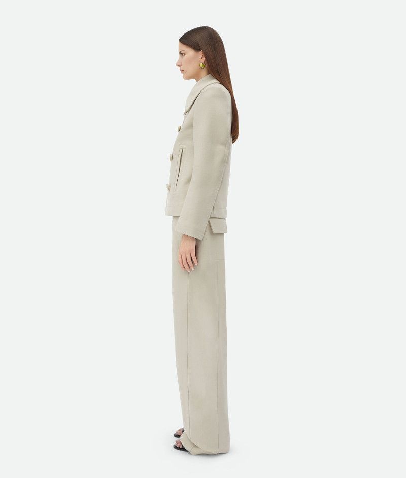 Bottega Veneta o1n1vont1225 Cotton Gabardine Caban Jacket in Plaster Size XS / US 0-2 / IT 36-38 - 2 Thumbnail