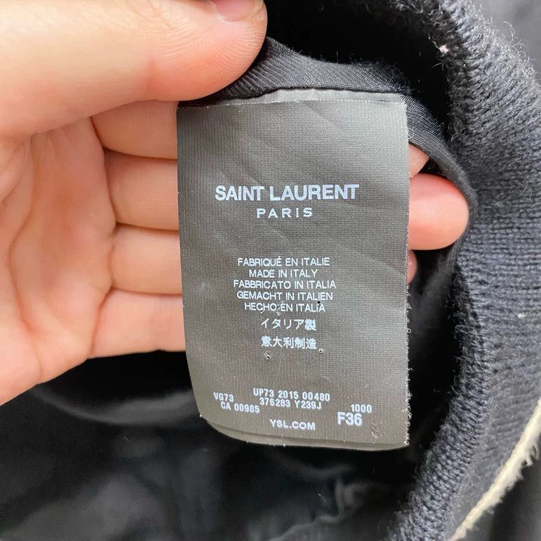 Saint Laurent Paris Saint Laurent SLP Leather Patchwork Bomber Jacket Size US XXS / EU 40 - 4 Thumbnail